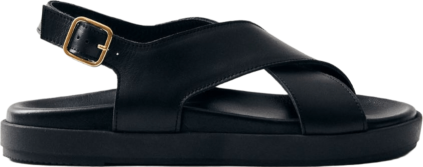 Nico Black Leather Sandals