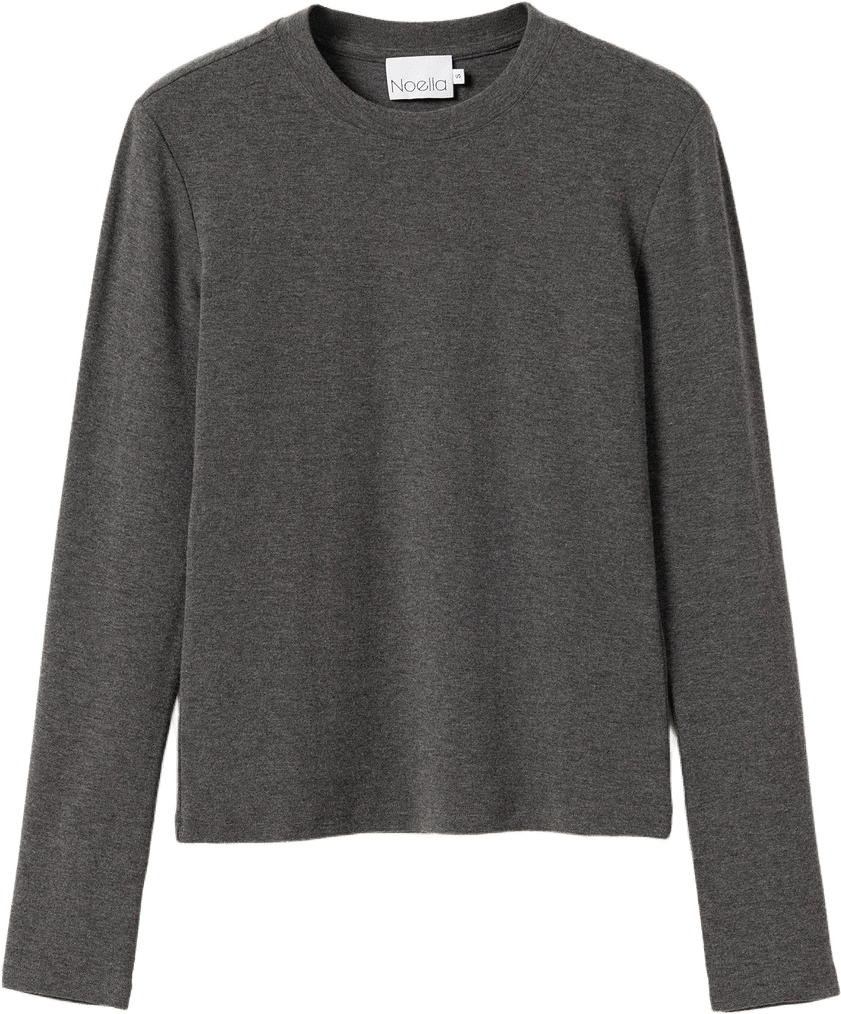 Lidie Ls Top - Dark Grey Melange, från Noella, i färgen dark grey melange.