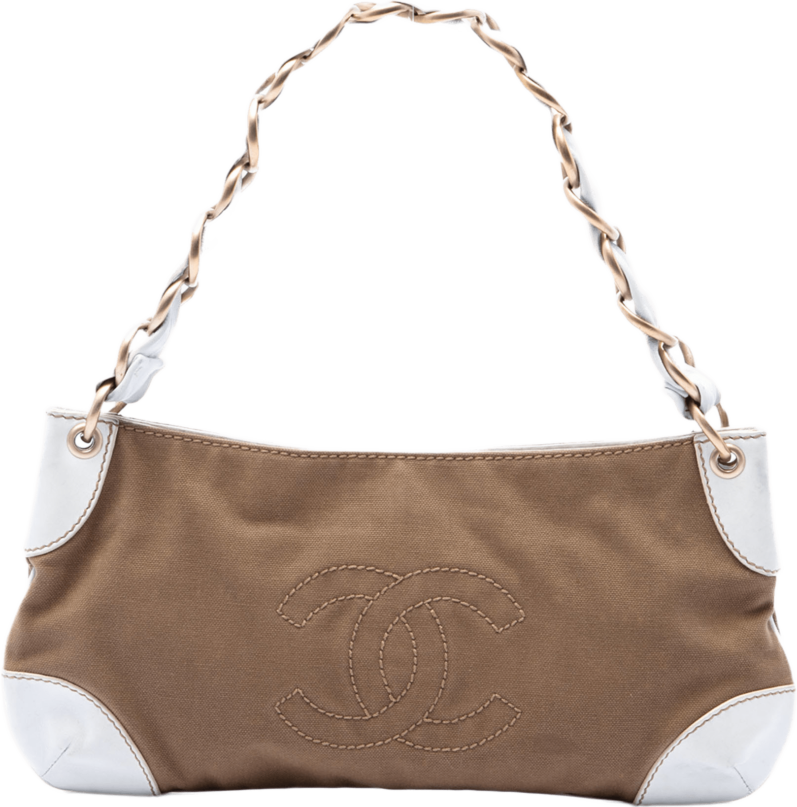 Chanel Canvas Olsen Shoulder Bag, från Luxclusif, i färgen brun.
