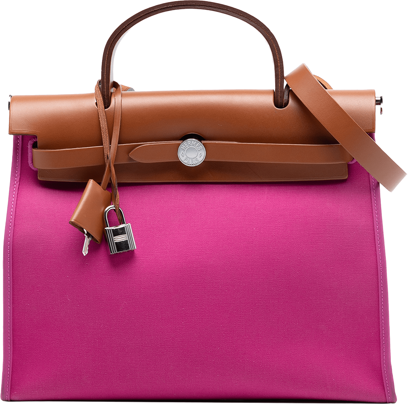Hermès Toile Herbag Zip 31, från Luxclusif, i färgen dark pink.