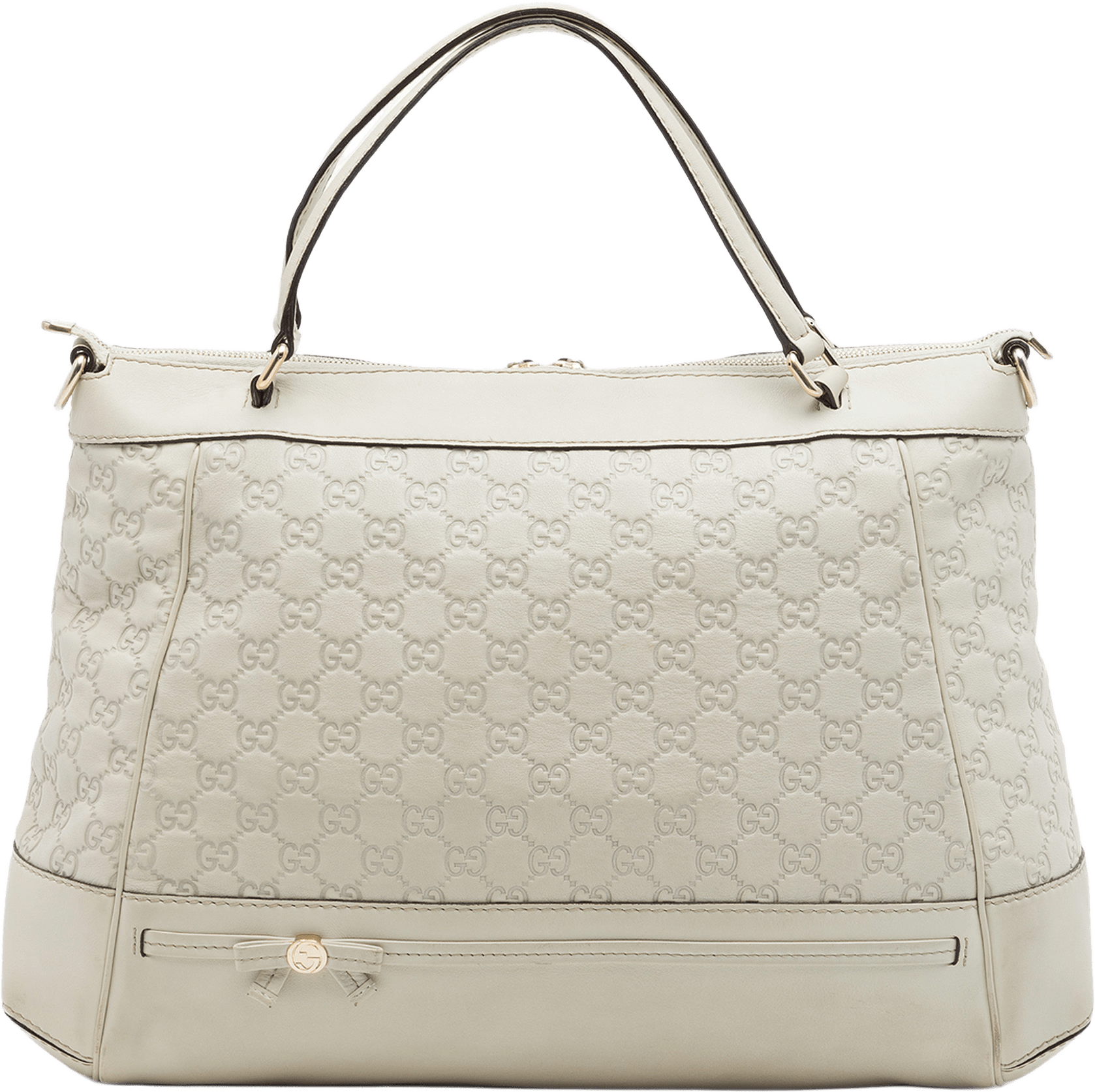Gucci Guccissima Mayfair Satchel, från Luxclusif, i färgen vit.