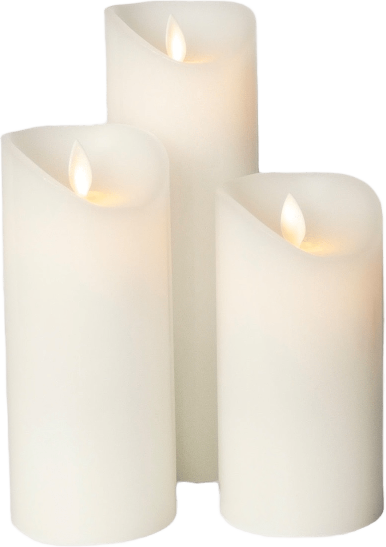 Carla Led Blockljus Set Ø7,5 3 St, från Led Nordic, i färgen white.