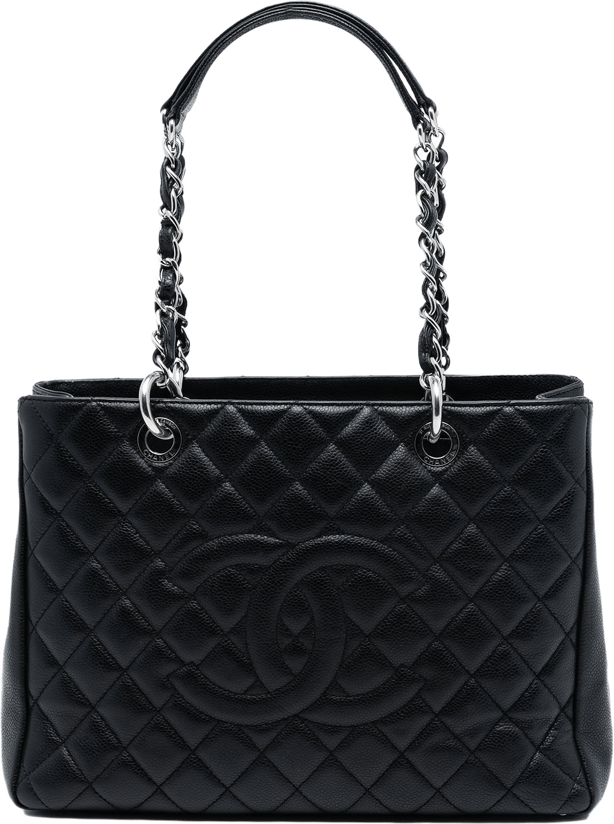 Chanel Caviar Grand Shopping Tote, från Luxclusif, i färgen black.