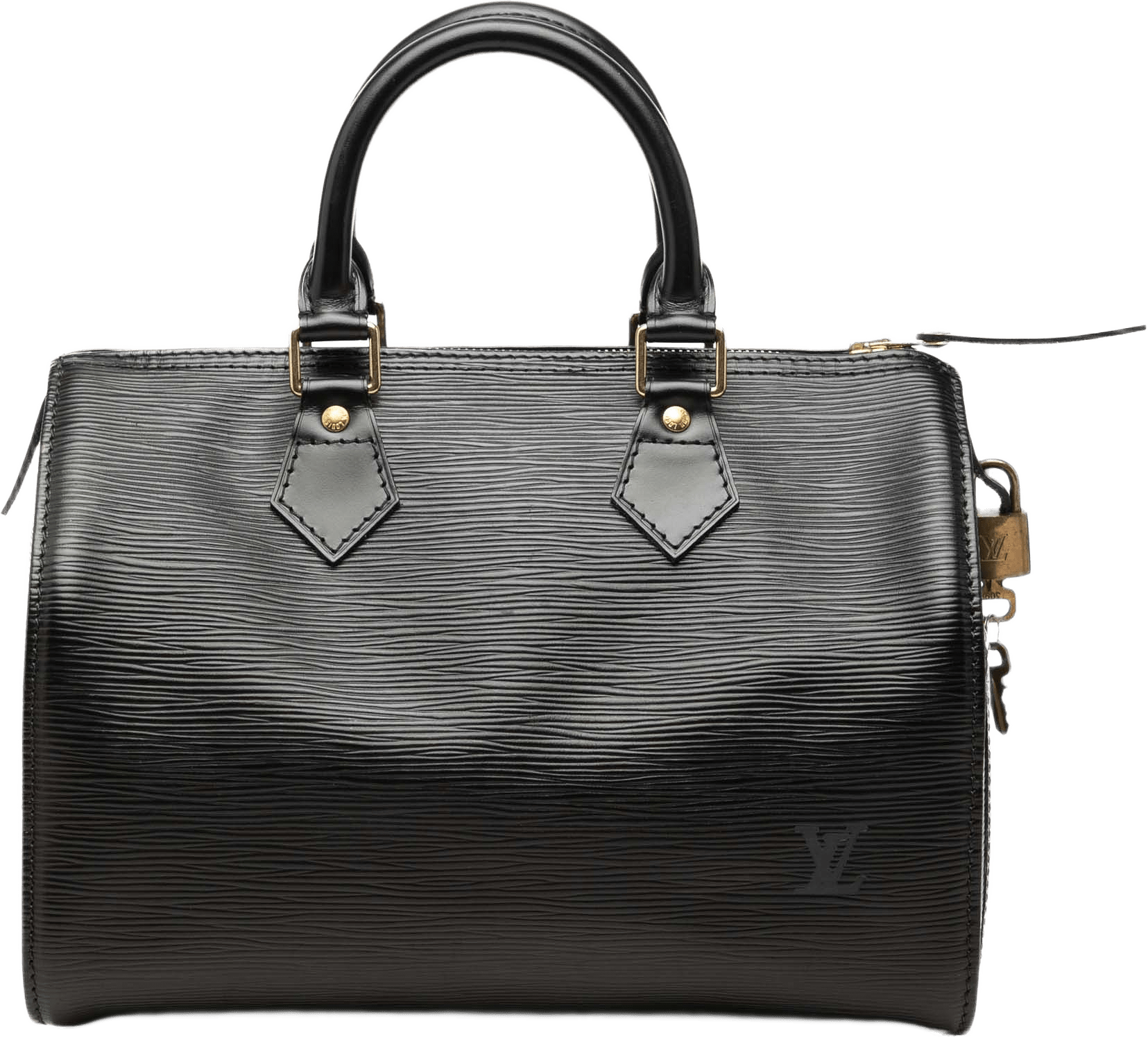 Louis Vuitton Epi Speedy 25, från Luxclusif, i färgen svart.