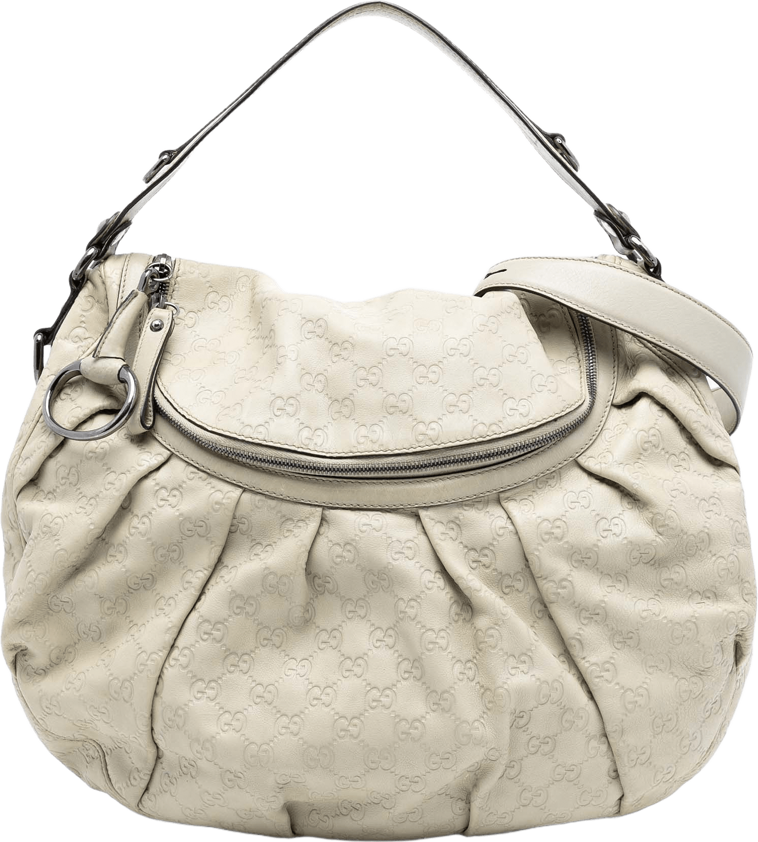 Gucci Guccissima Icon Bit Satchel, från Luxclusif, i färgen white.