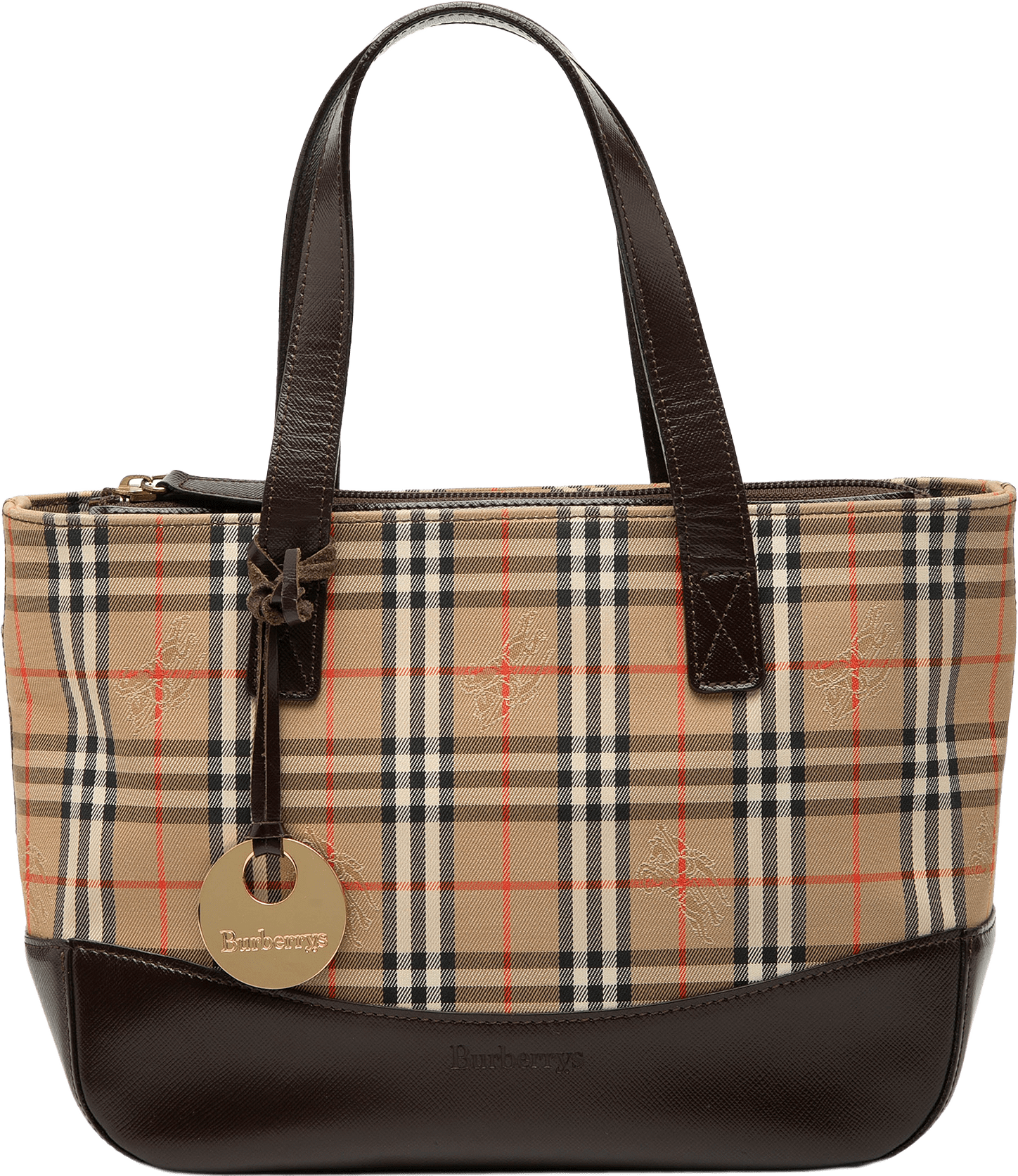 Burberry Haymarket Check Canvas Tote, från Luxclusif, i färgen beige.