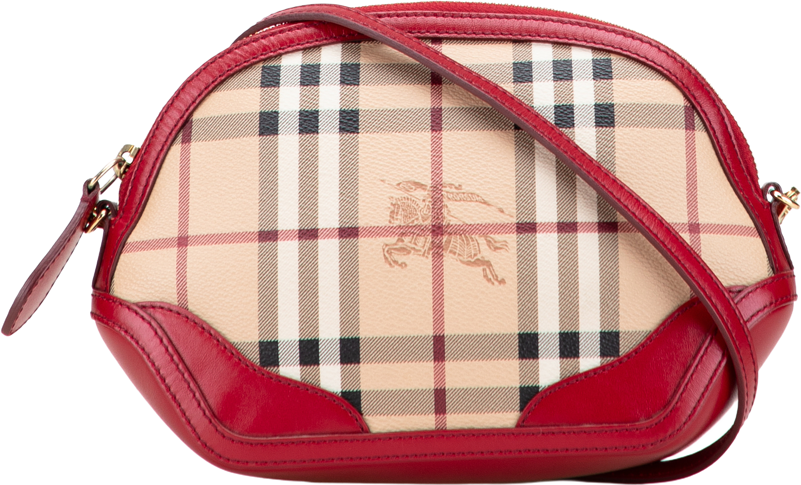 Burberry Mini Haymarket Check Coated Canvas Orchard Crossbody, från Luxclusif, i färgen beige.