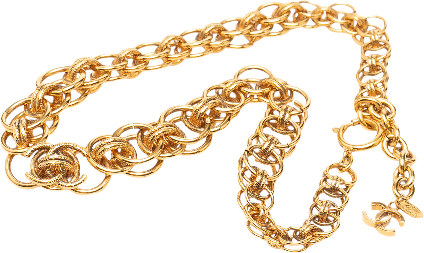 Chanel Cc Gold Plated Round Chain Necklace, från Luxclusif, i färgen gold.