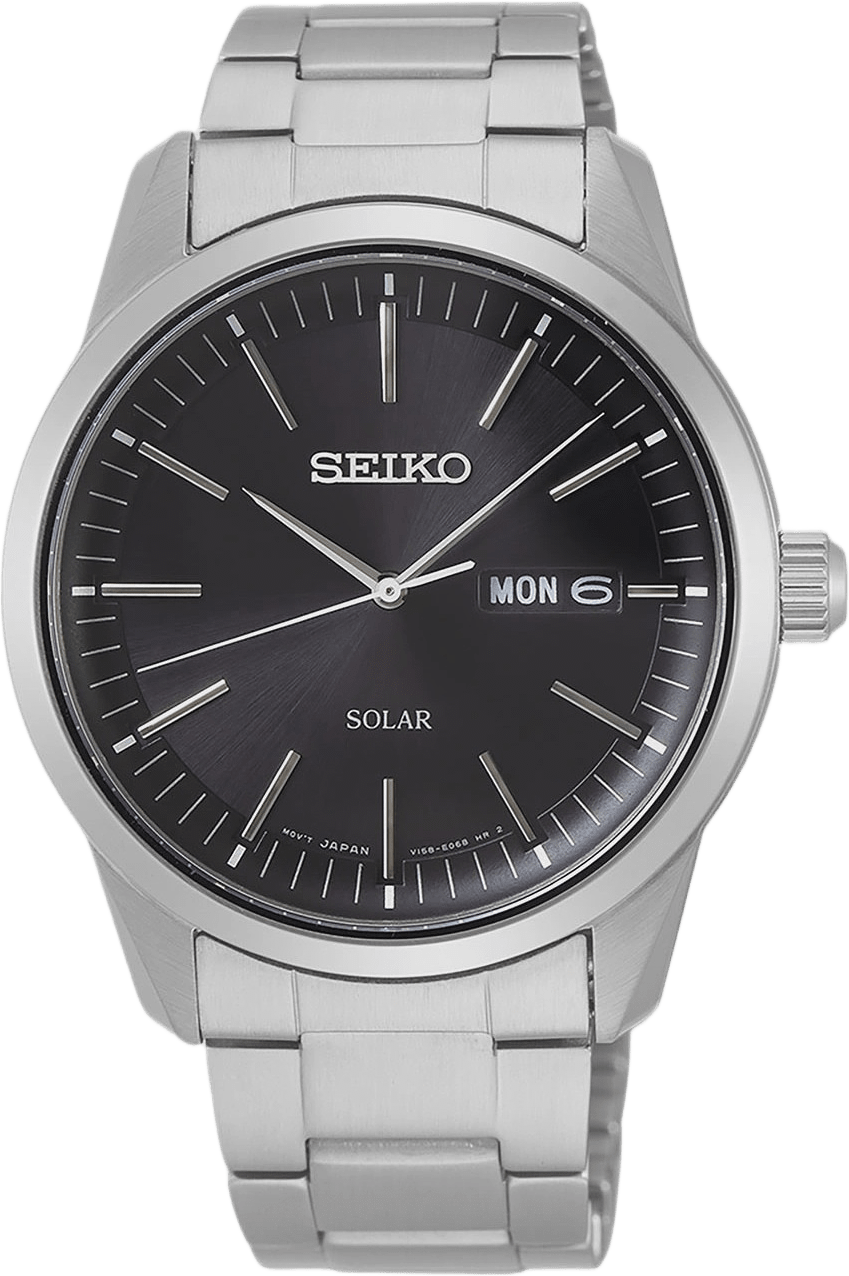Seiko Classic Svart/stål, Stållänk - Sne527p1, från Seiko, i färgen 1.