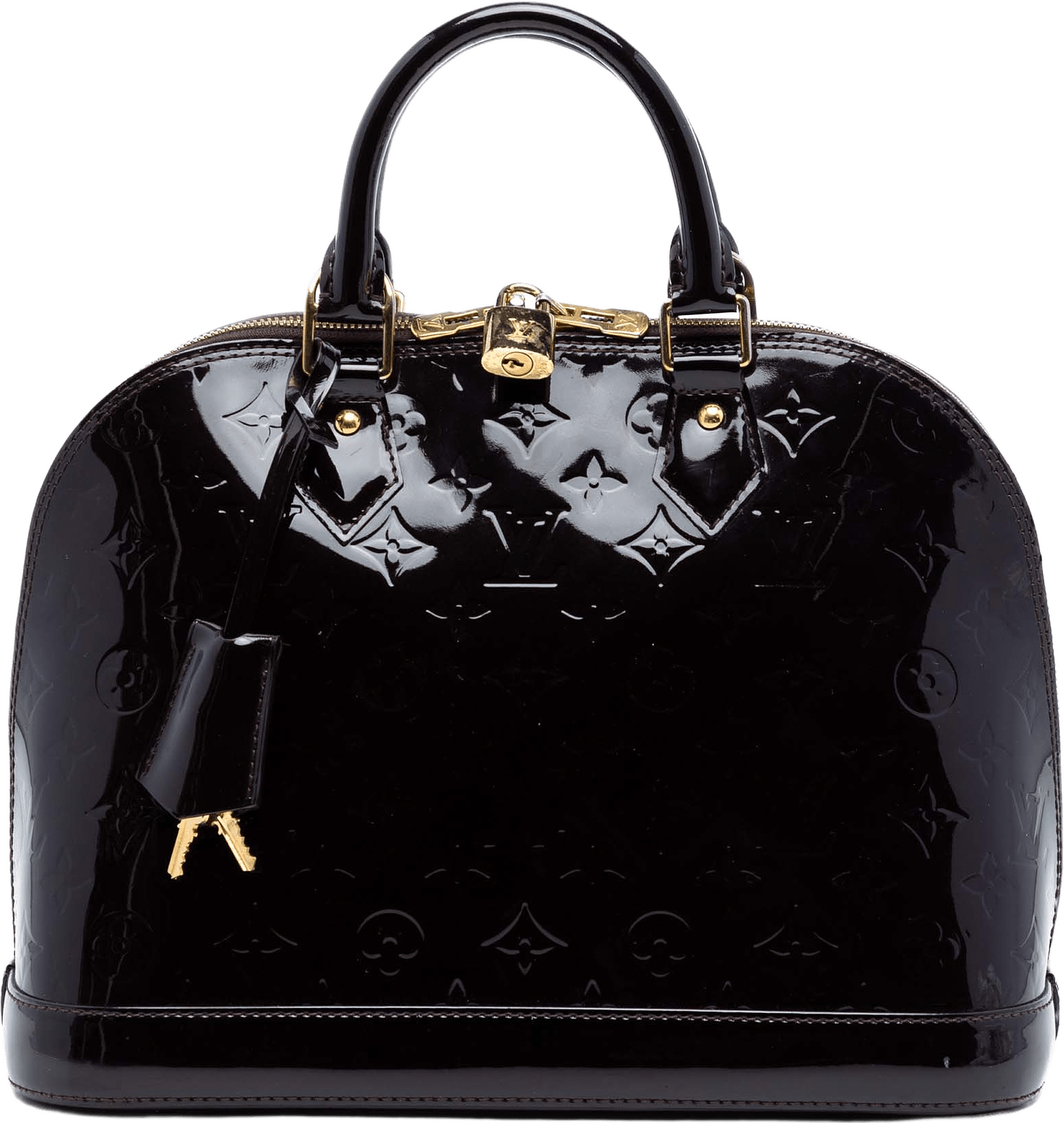 Louis Vuitton Monogram Vernis Alma Pm, från Luxclusif, i färgen plum.