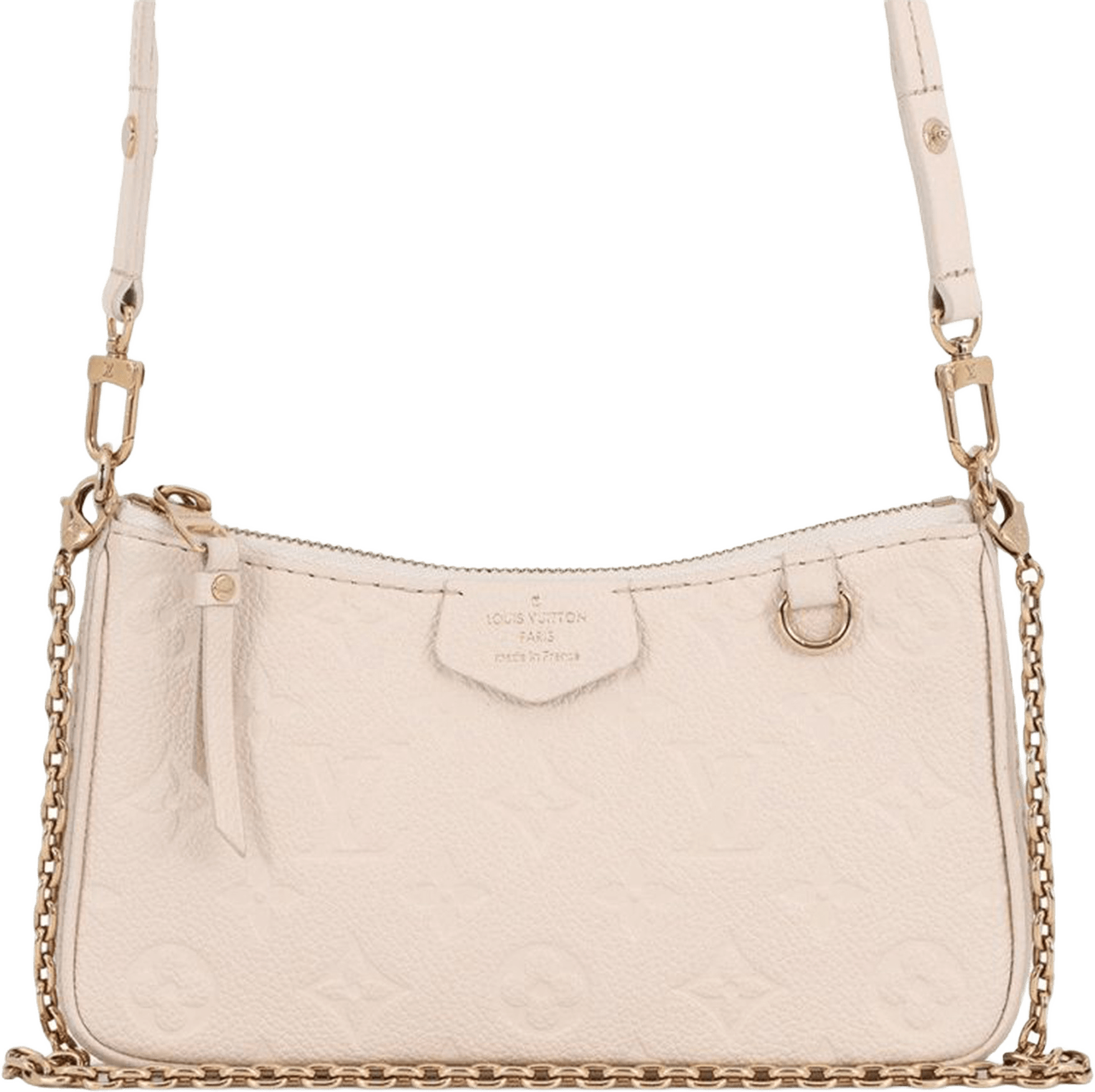 Louis Vuitton Monogram Empreinte Easy Pouch On Strap, från Luxclusif, i färgen off white.