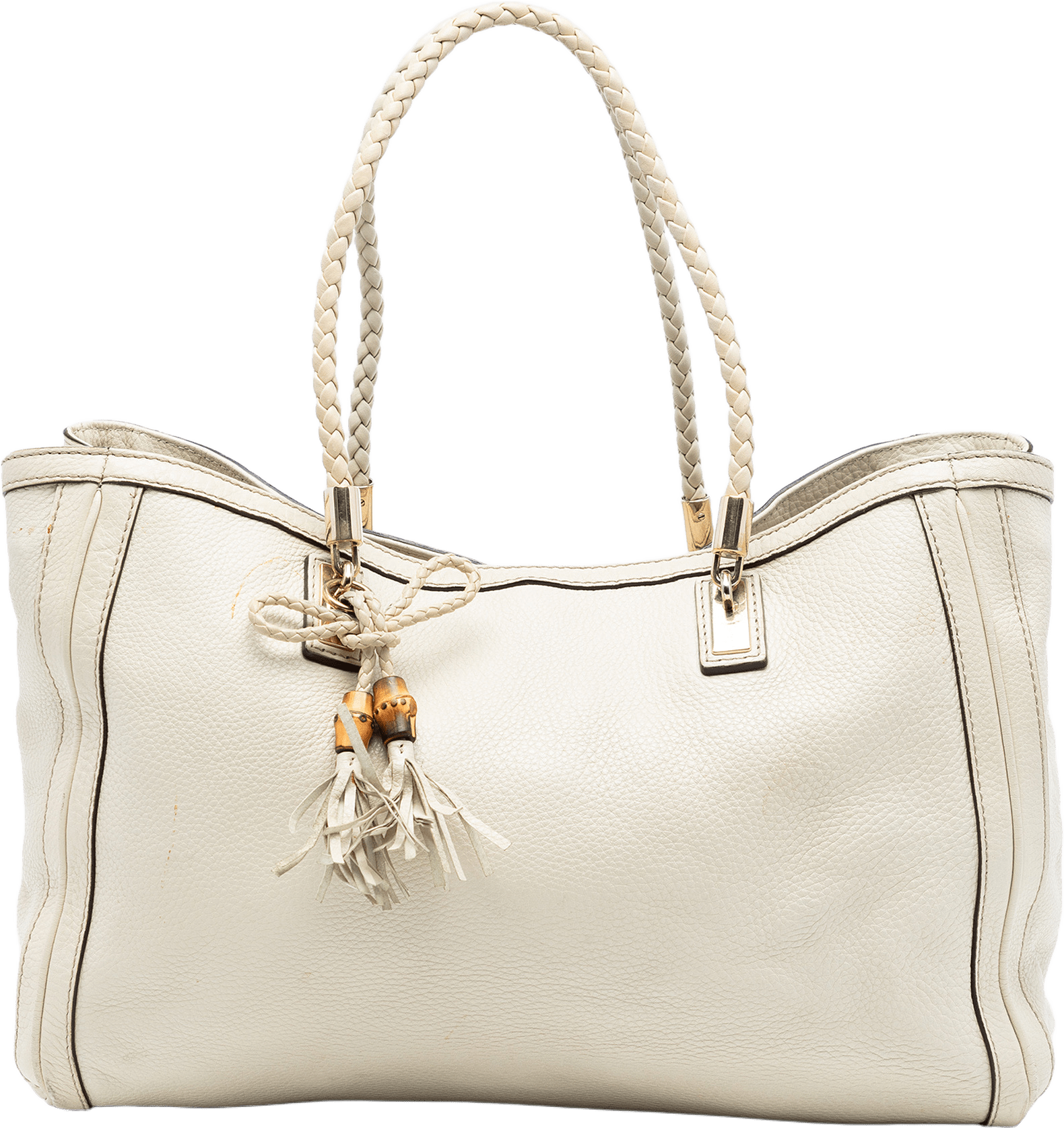 Gucci Medium Leather Bella Tote, från Luxclusif, i färgen ivory.