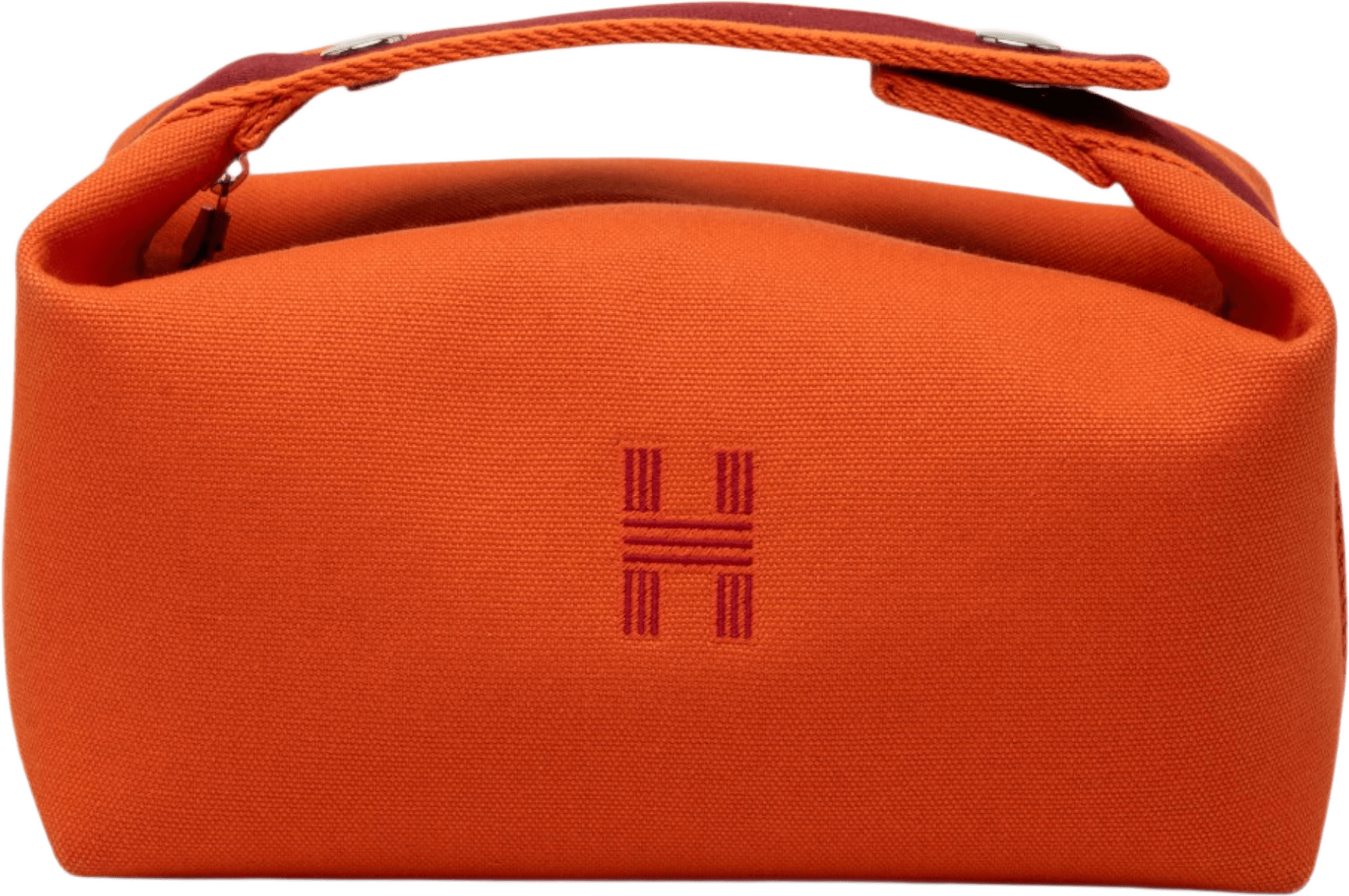 Hermès Small Toile Bride A Brac Case, från Luxclusif, i färgen orange.