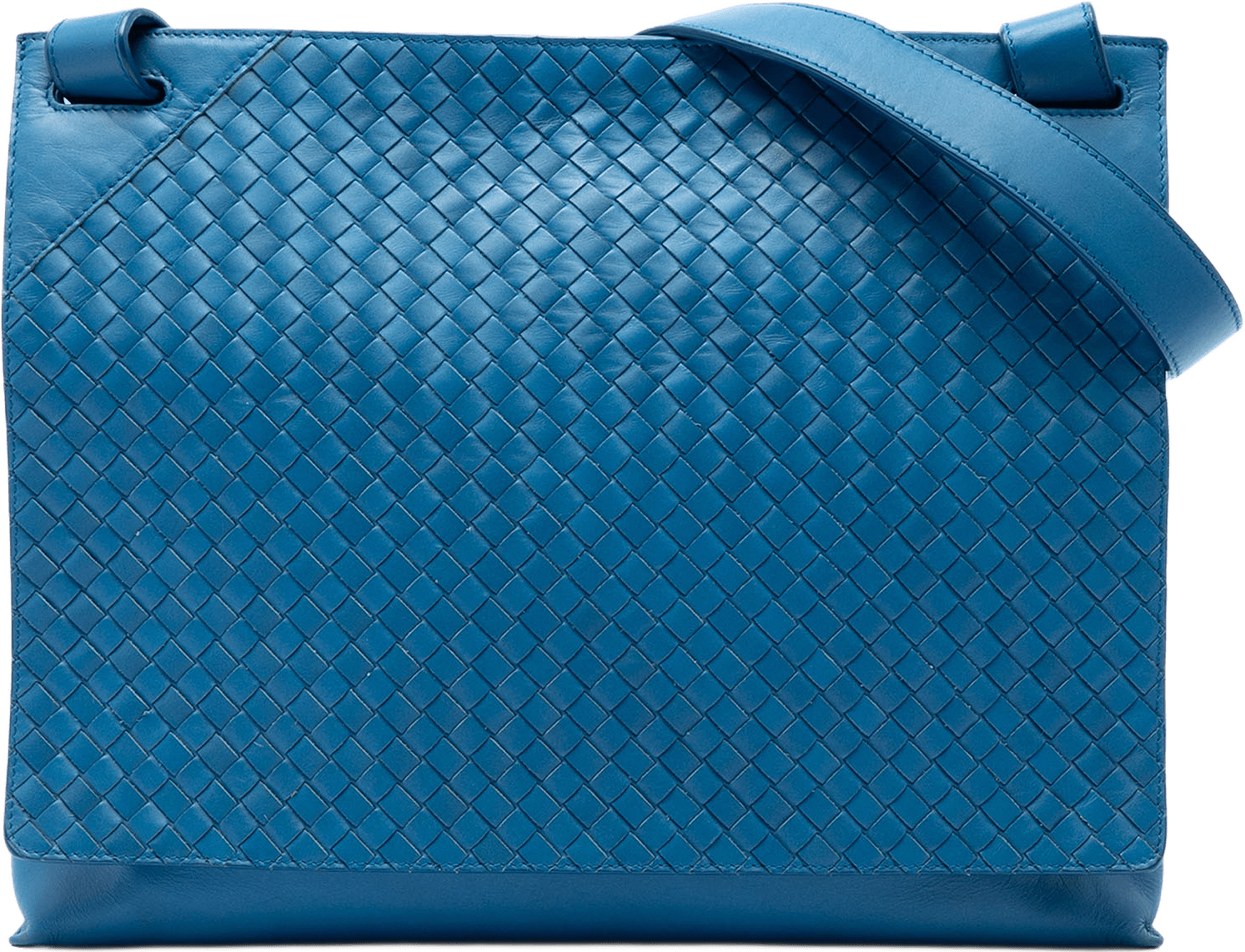 Bottega Veneta Nappa Intrecciato Flap Crossbody, från Luxclusif, i färgen blå.
