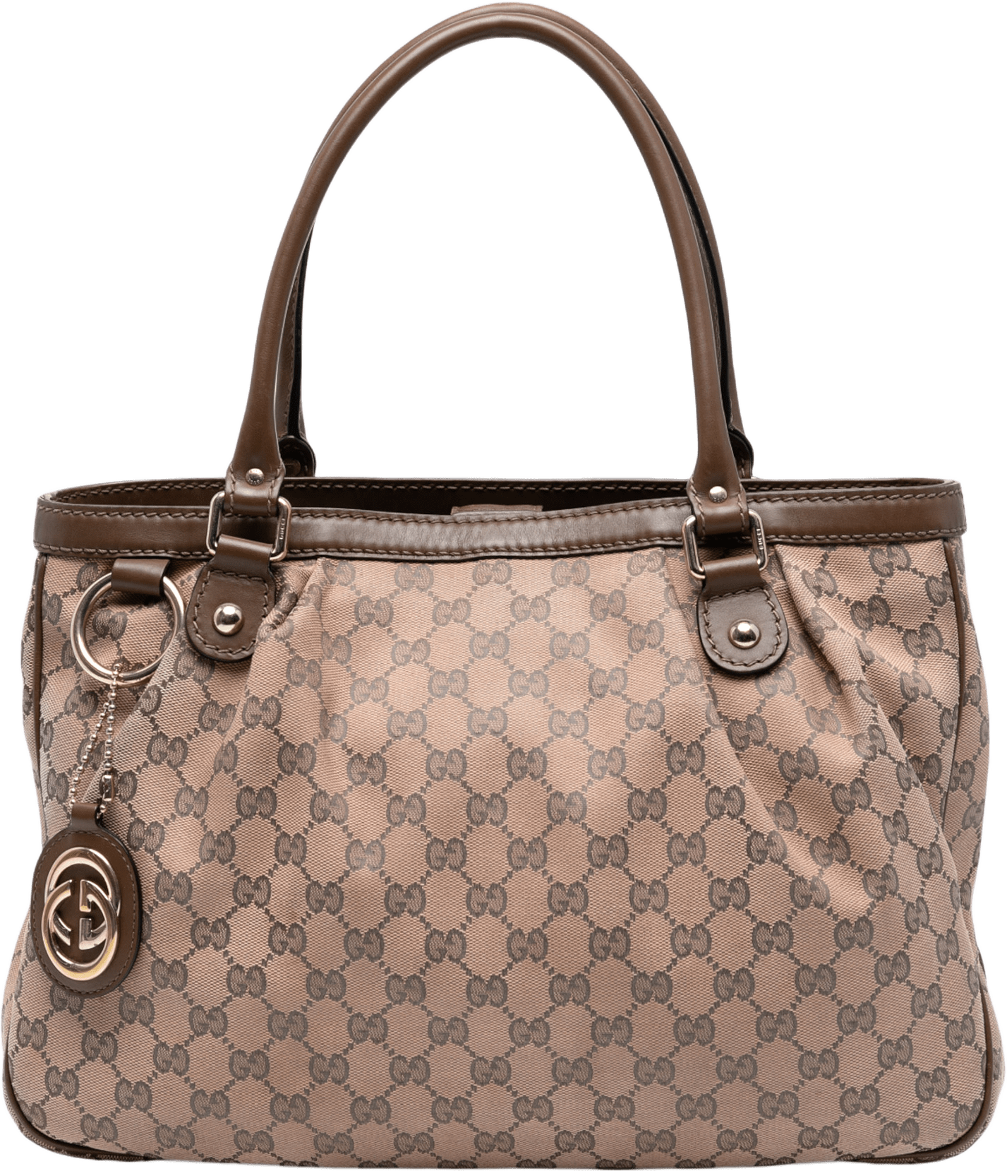 Gucci Gg Canvas Sukey Tote, från Luxclusif, i färgen beige.