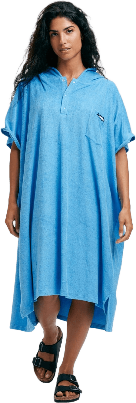 Frotteponcho Terry Blå