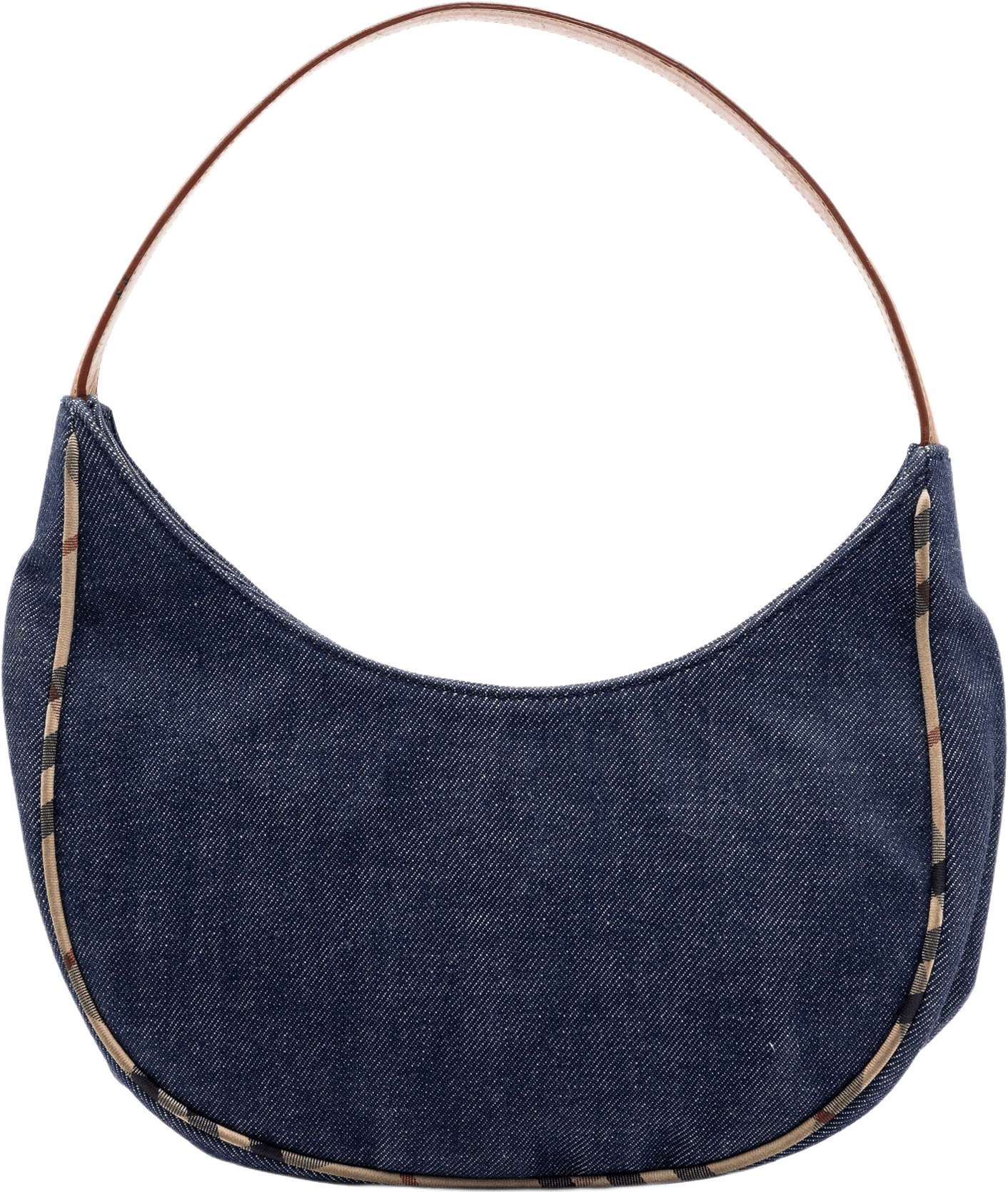 Burberry House Check Trimmed Denim Shoulder Bag, från Luxclusif, i färgen denim.