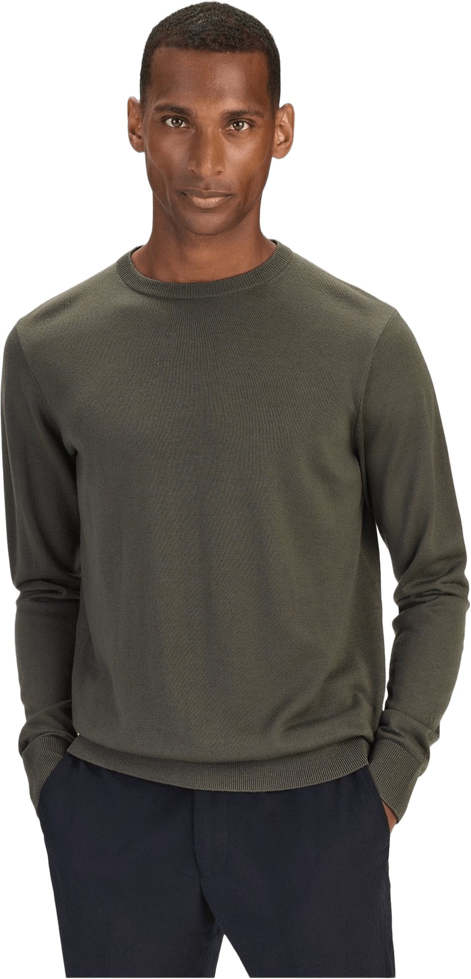 Merino Crew Neck Sweater (noa), från John Henric, i färgen green.
