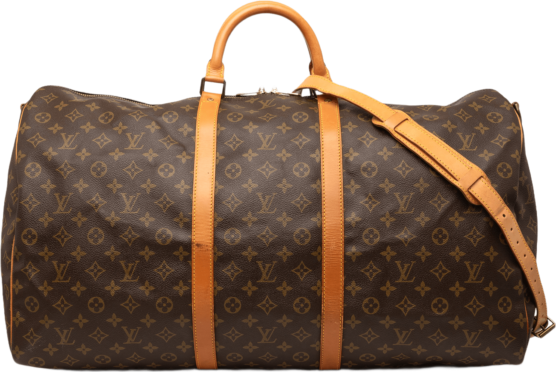 Louis Vuitton Monogram Keepall Bandouliere 60, från Luxclusif, i färgen brown.