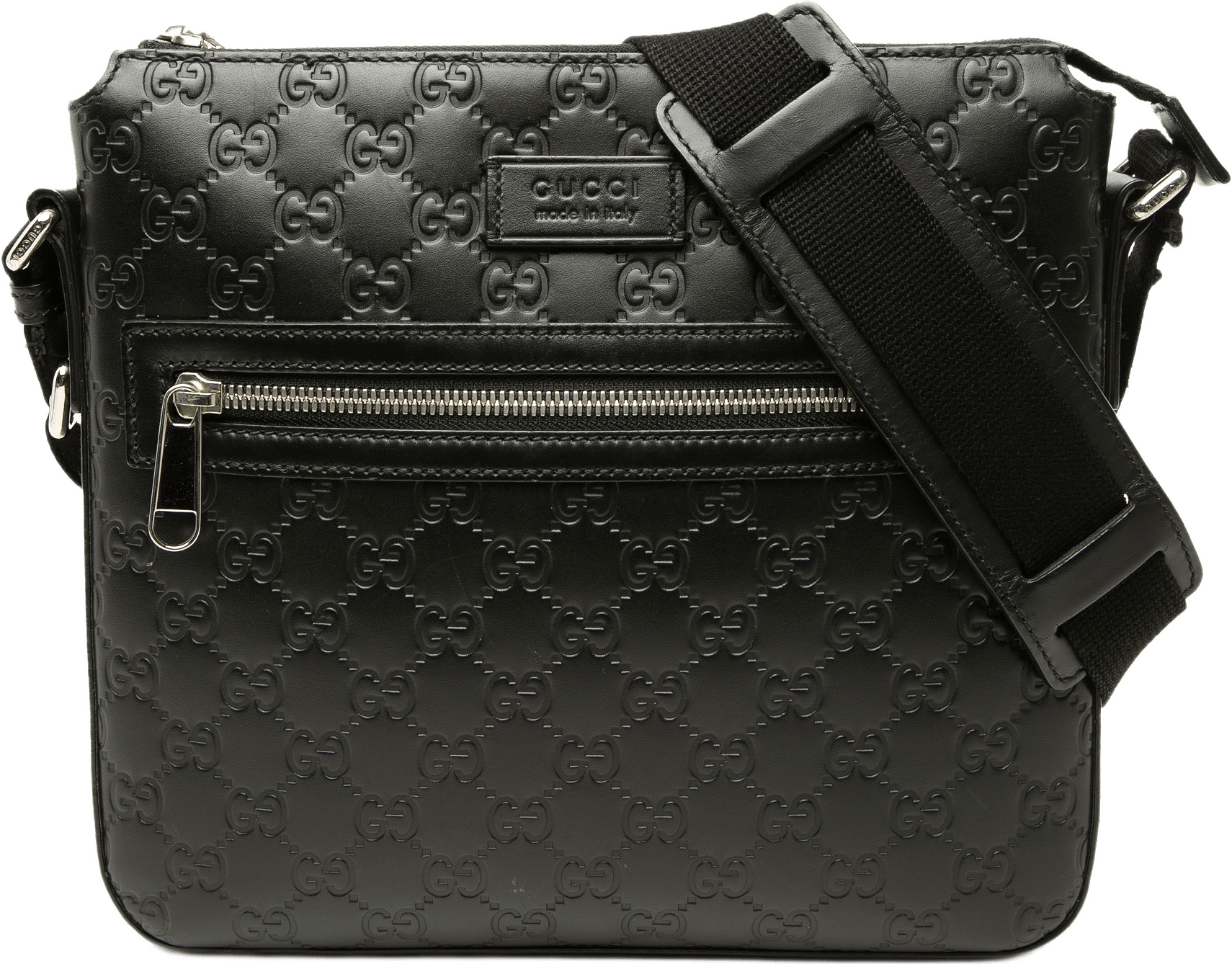 Gucci Guccissima Crossbody, från Luxclusif, i färgen svart.
