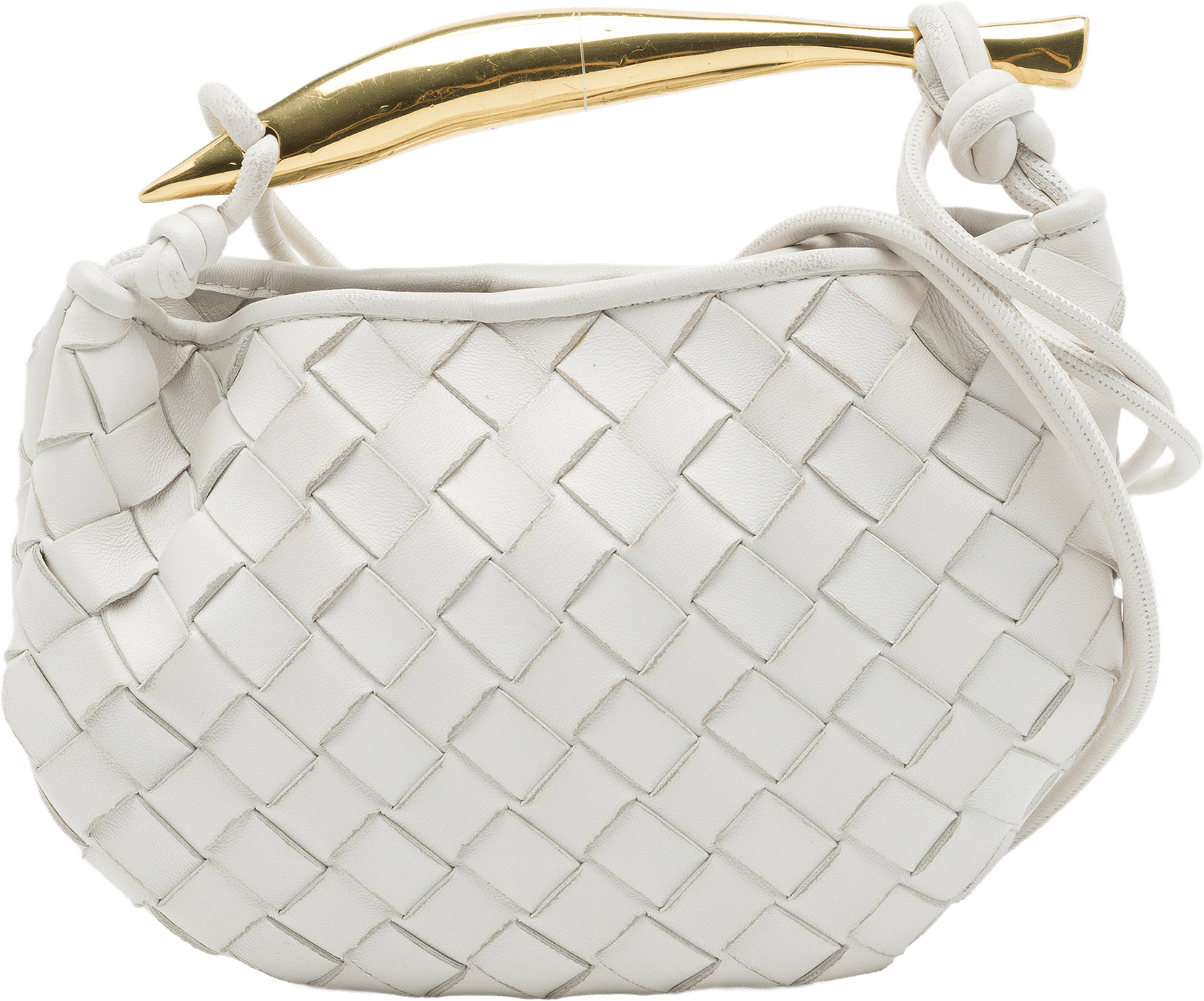 Bottega Veneta Mini Nappa Intrecciato Sardine, från Luxclusif, i färgen vit.