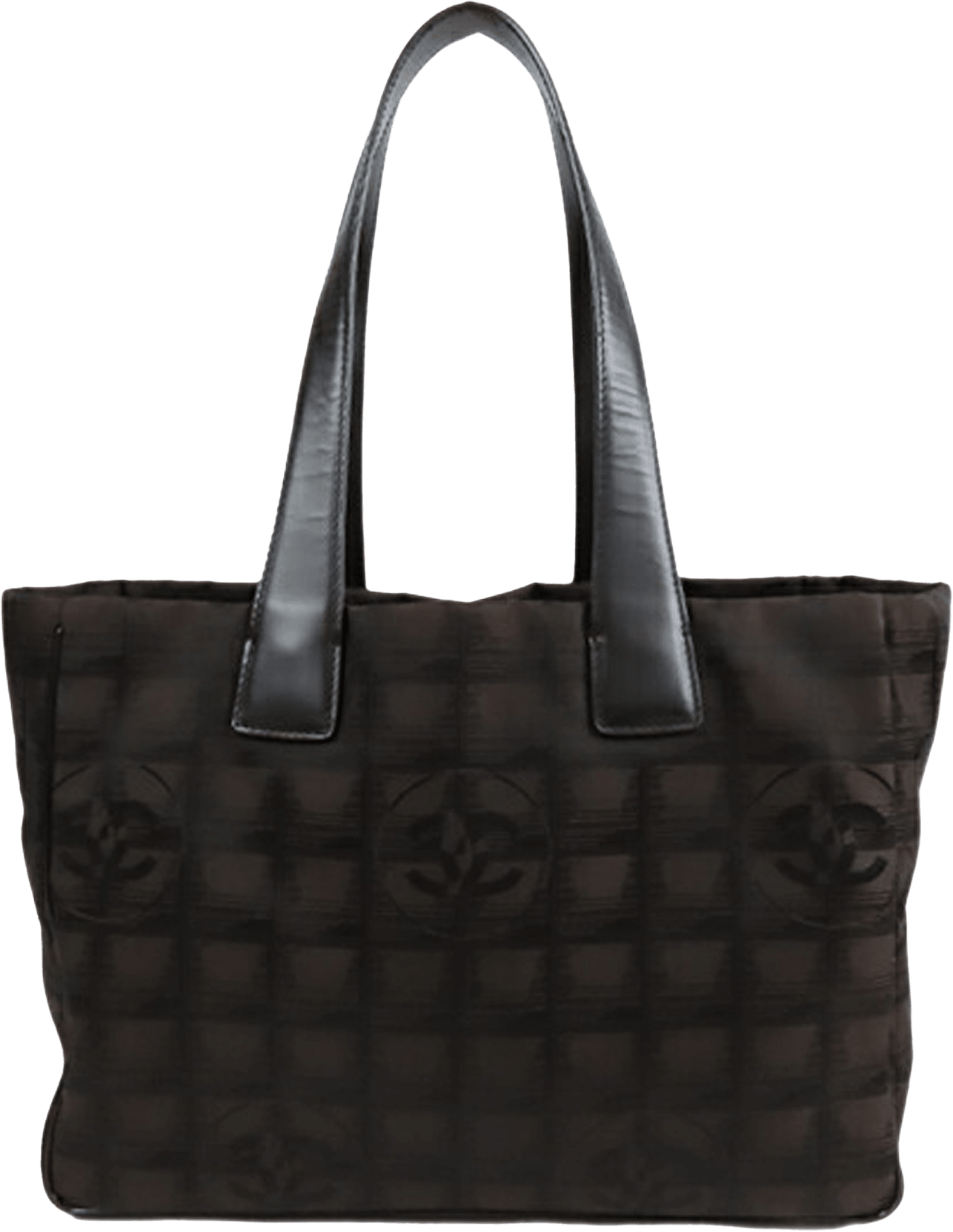 Chanel New Travel Line Nylon Tote, från Luxclusif, i färgen dark brown.