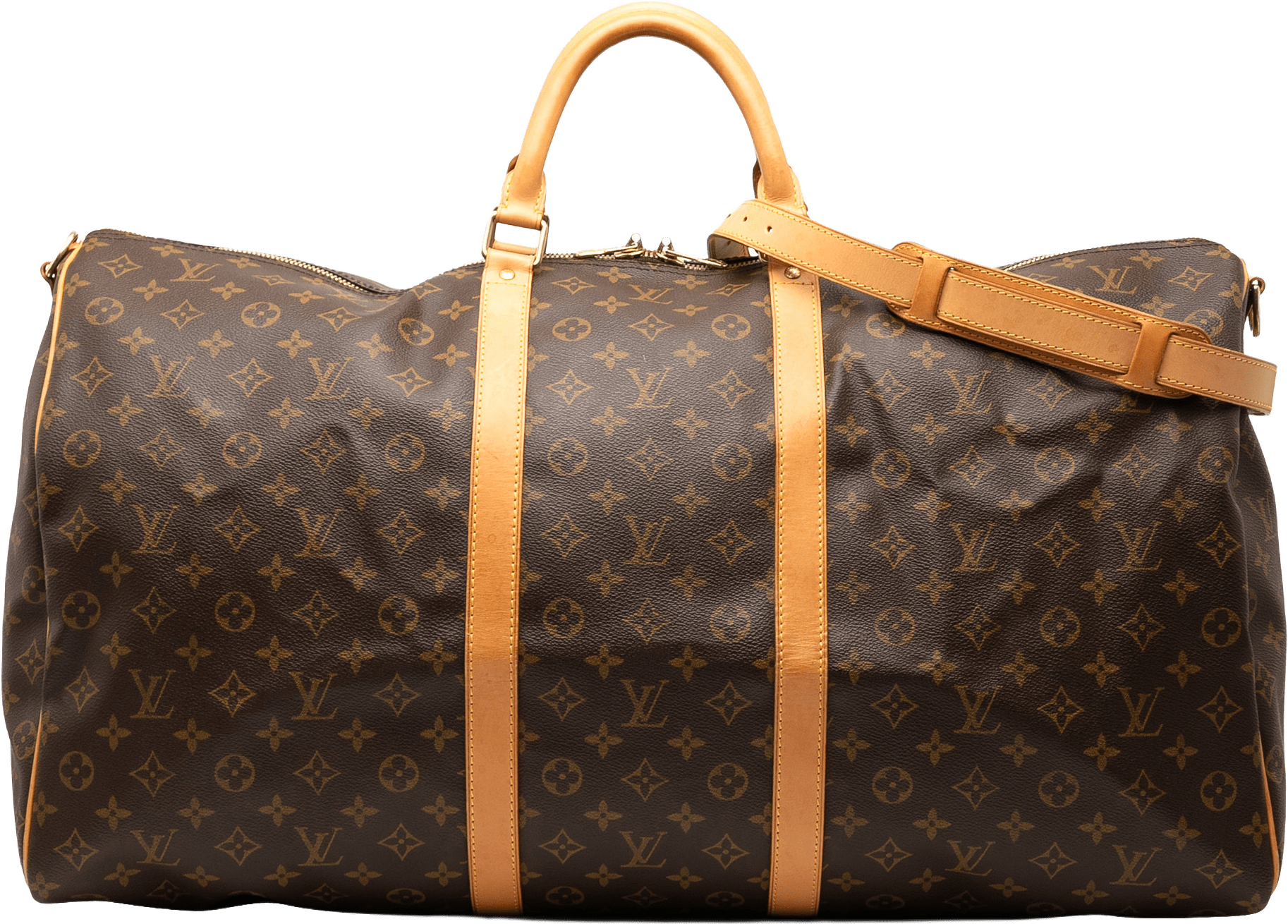 Louis Vuitton Monogram Keepall Bandouliere 60, från Luxclusif, i färgen brown.