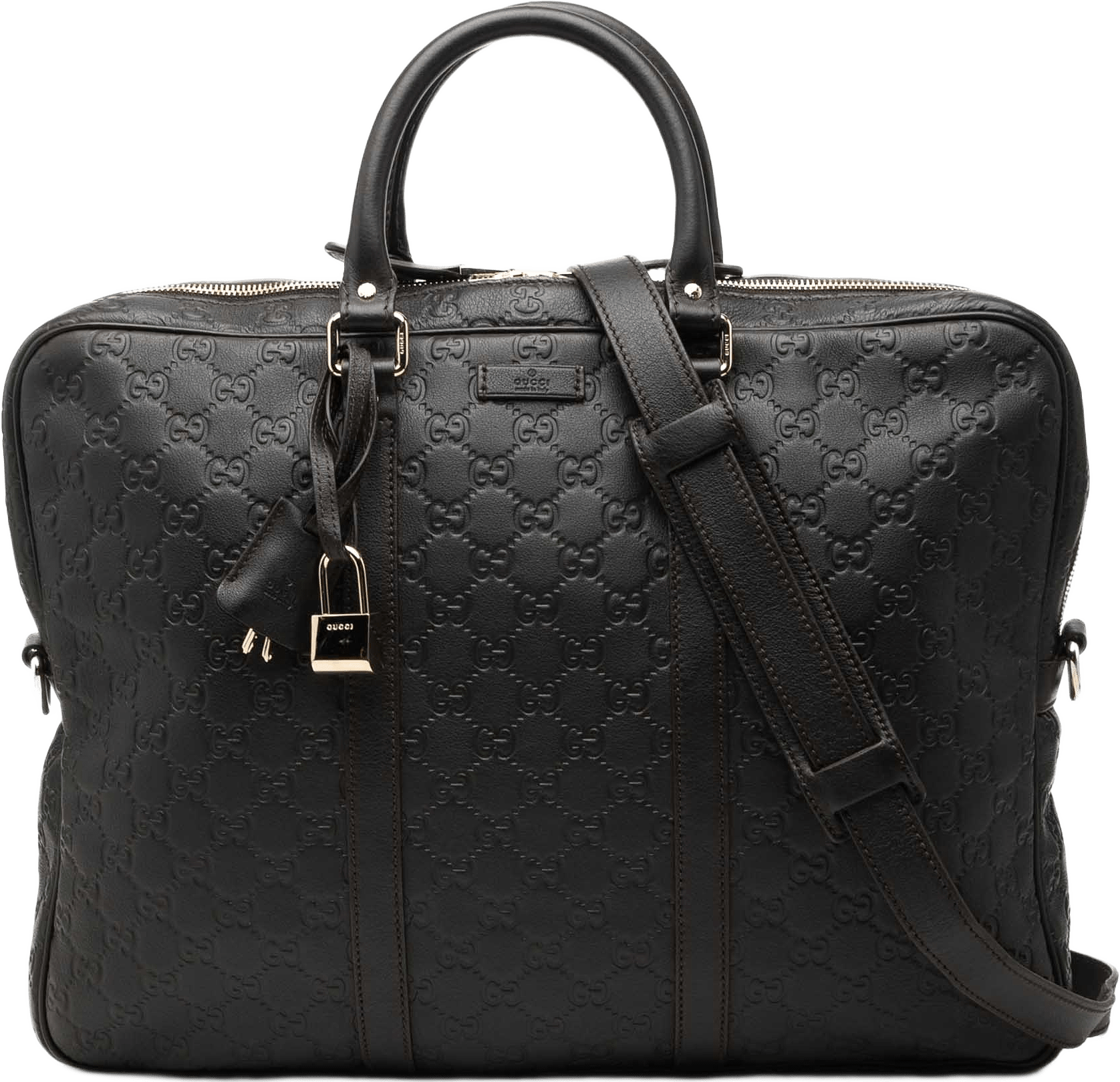 Gucci Guccissima Business Bag, från Luxclusif, i färgen brun.