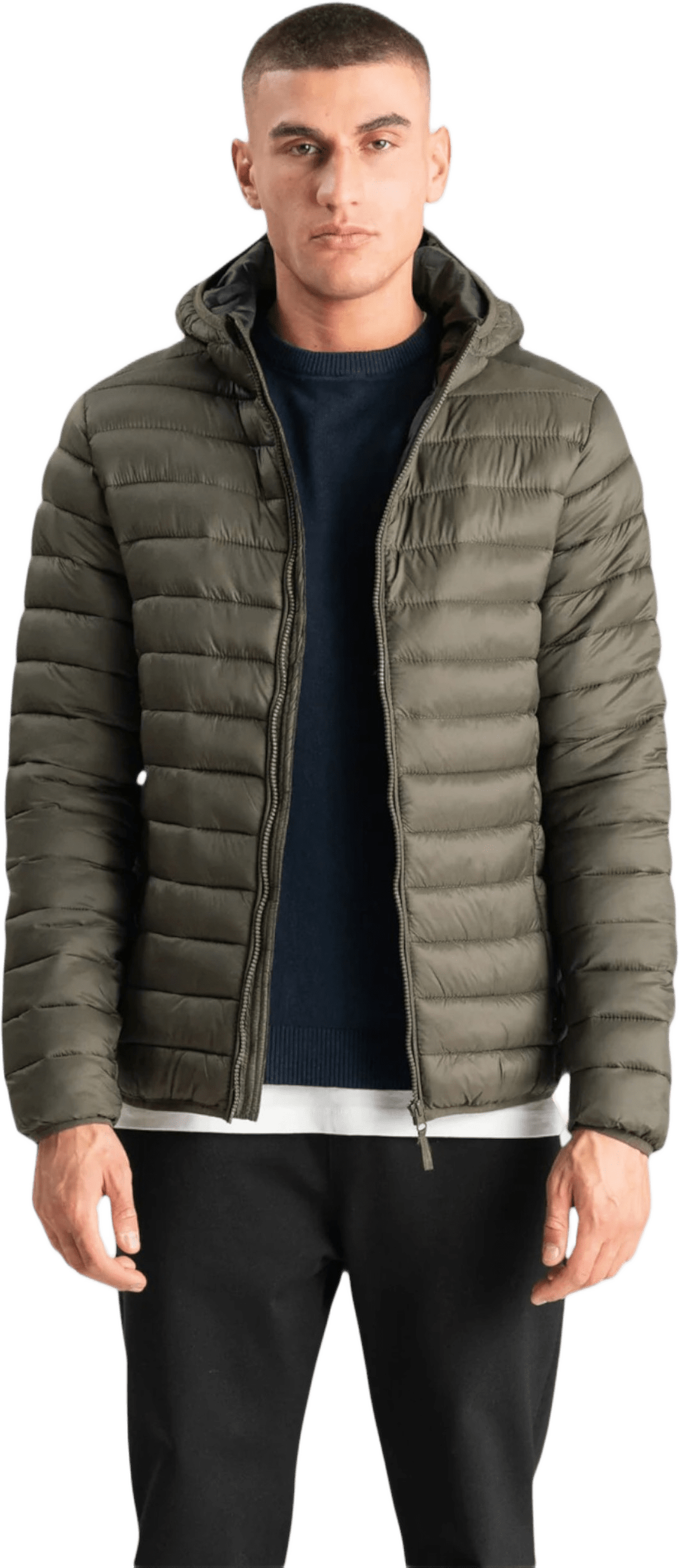 Lätt Täckt Jacka Med Huva, från TeeShoppen, i färgen oliv.