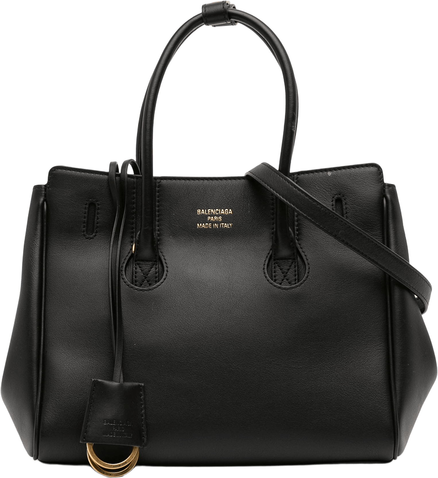 Balenciaga Mini Smooth Calfskin Hampton Carry All Satchel, från Luxclusif, i färgen black.