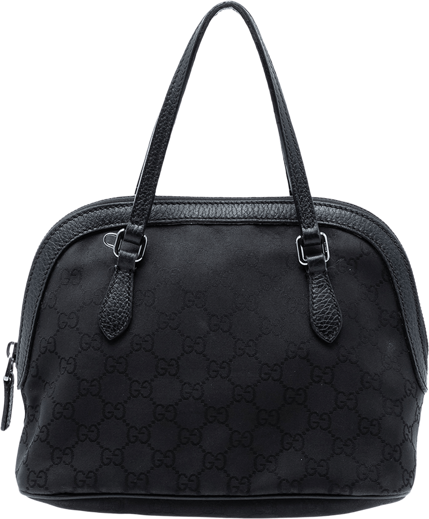 Gucci Mini Gg Nylon Dome Satchel, från Luxclusif, i färgen black.