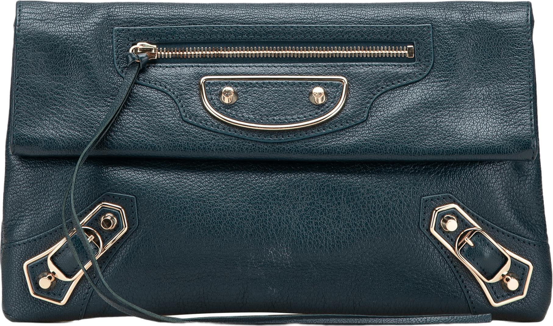 Balenciaga Chevre Motocross Metallic Edge Envelope Clutch