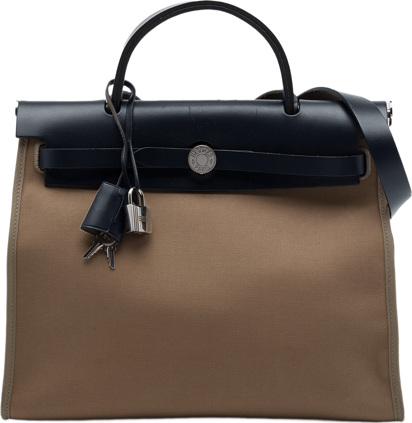 Hermès Toile Herbag Zip 31, från Luxclusif, i färgen brun.