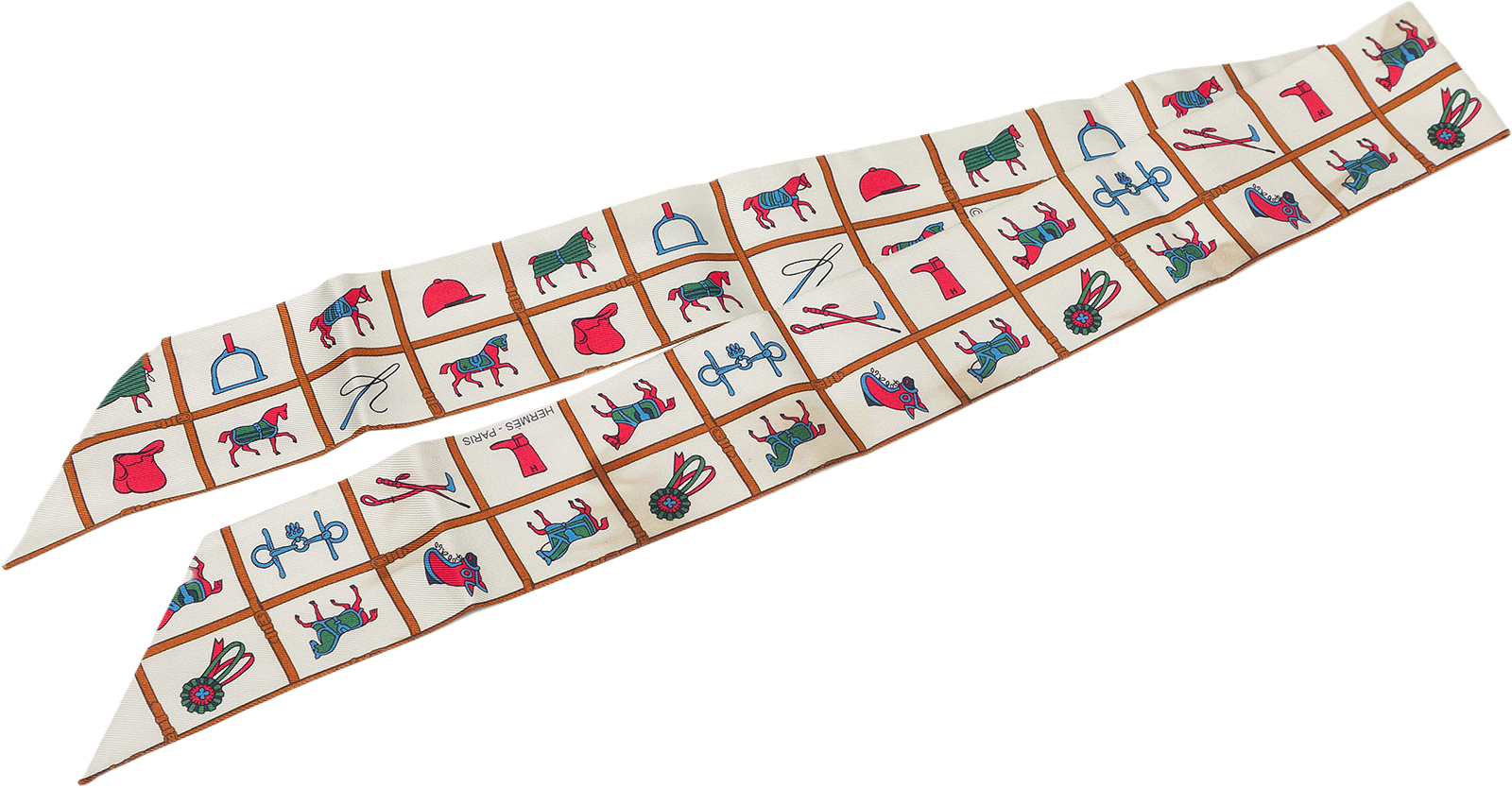 Hermès Couvertures Et Tenues De Jour Silk Twilly Scarf, från Luxclusif, i färgen vit.