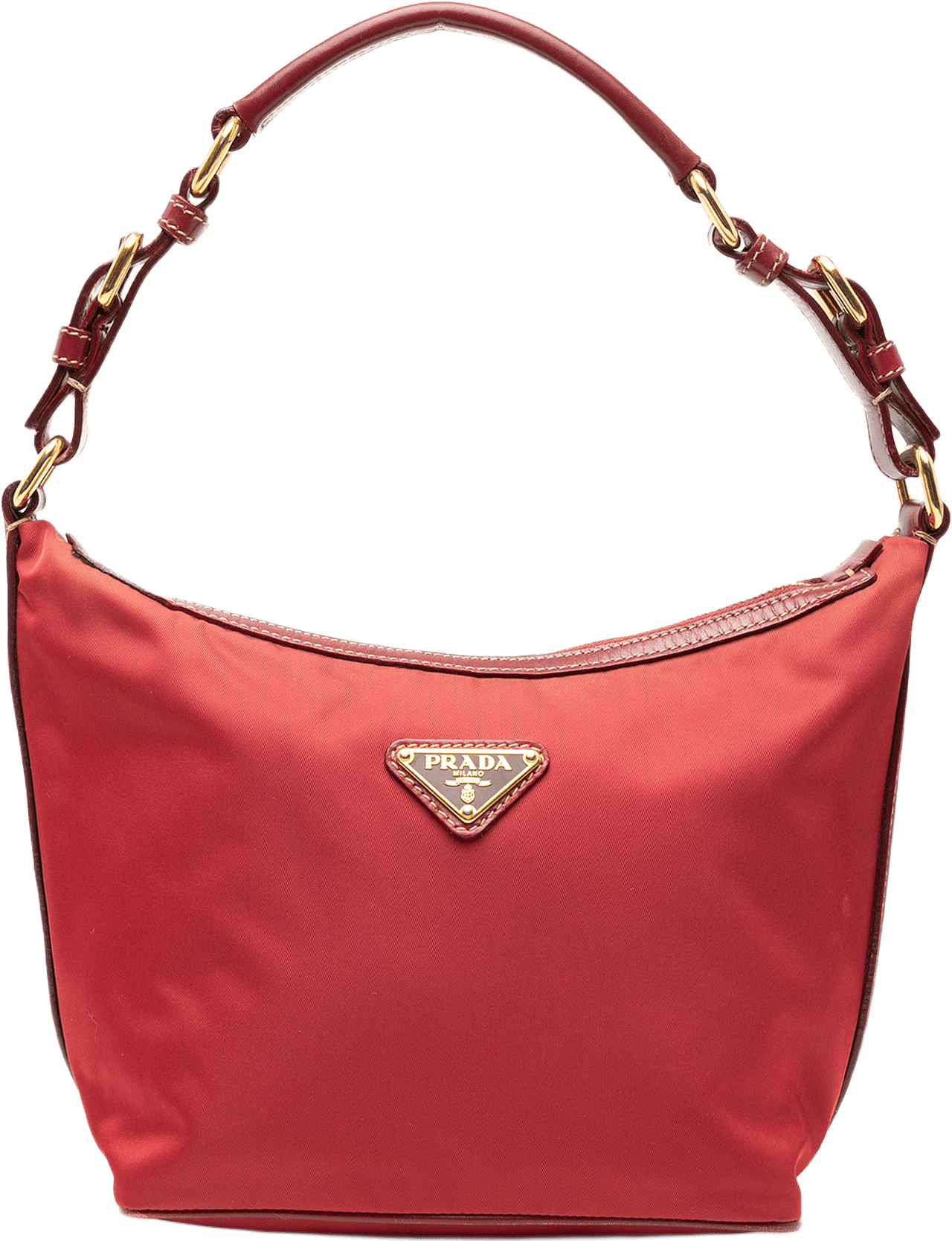 Prada Tessuto Shoulder Bag, från Luxclusif, i färgen red.