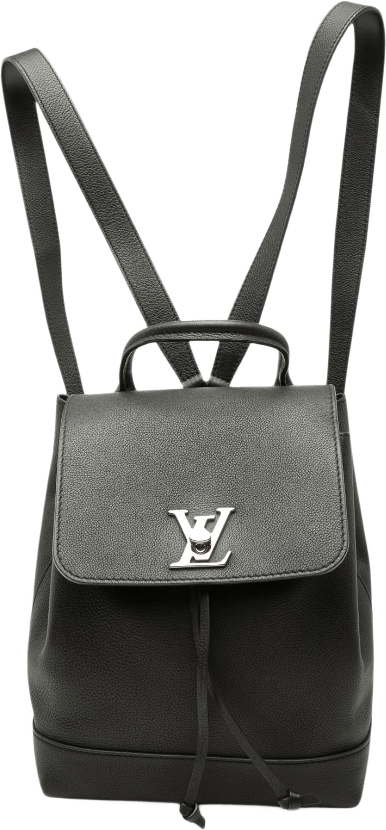 Louis Vuitton Taurillon Lockme Backpack, från Luxclusif, i färgen svart.