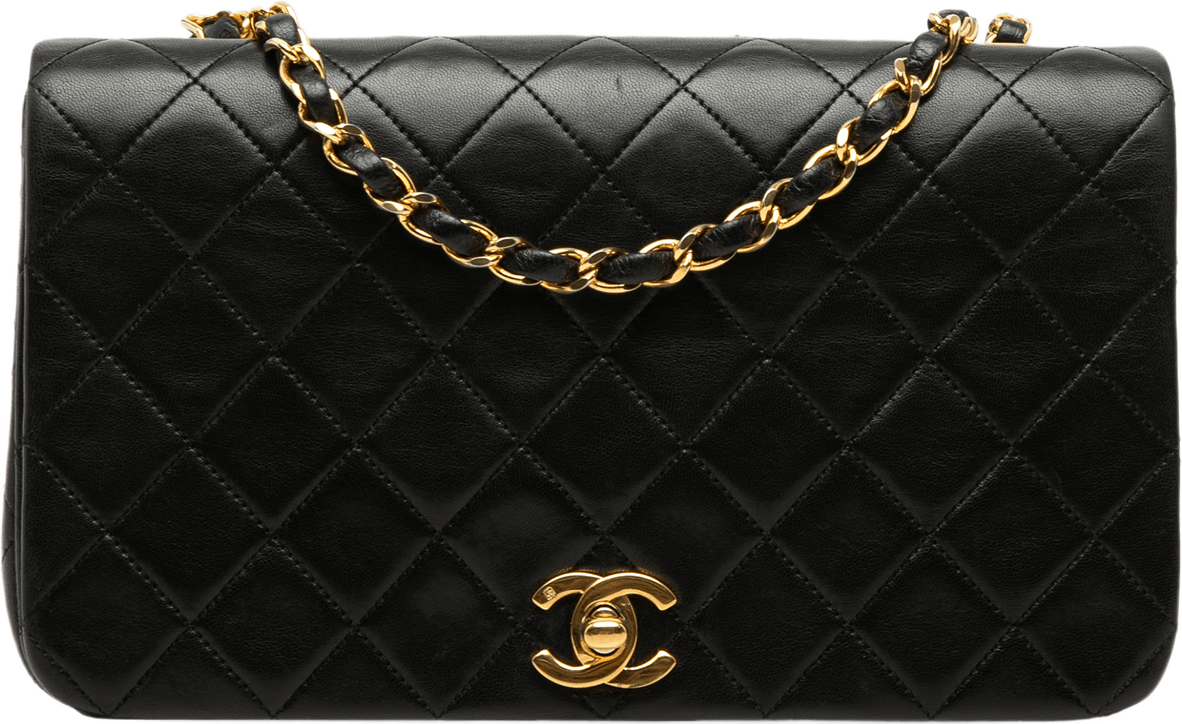 Chanel Medium Quilted Lambskin Full Flap, från Luxclusif, i färgen svart.