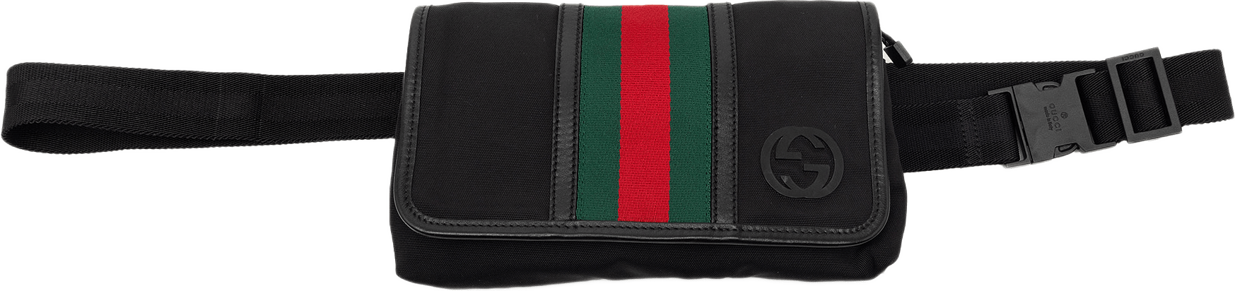 Gucci Nylon Interlocking G Web Belt Bag, från Luxclusif, i färgen black.