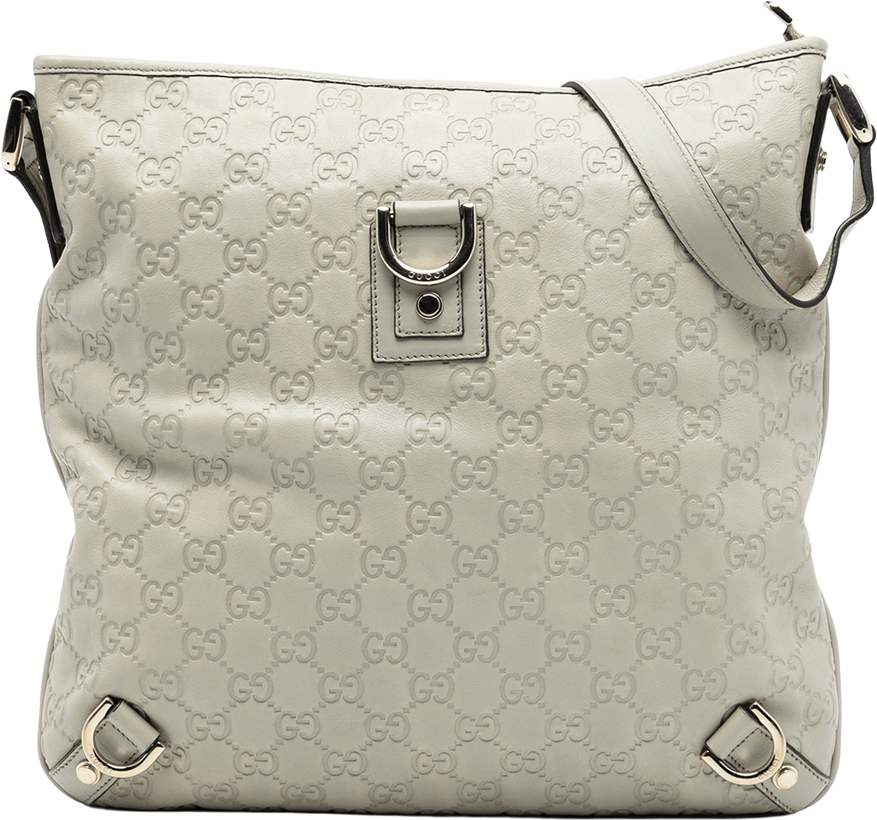 Gucci Guccissima Abbey D Ring Crossbody, från Luxclusif, i färgen white.