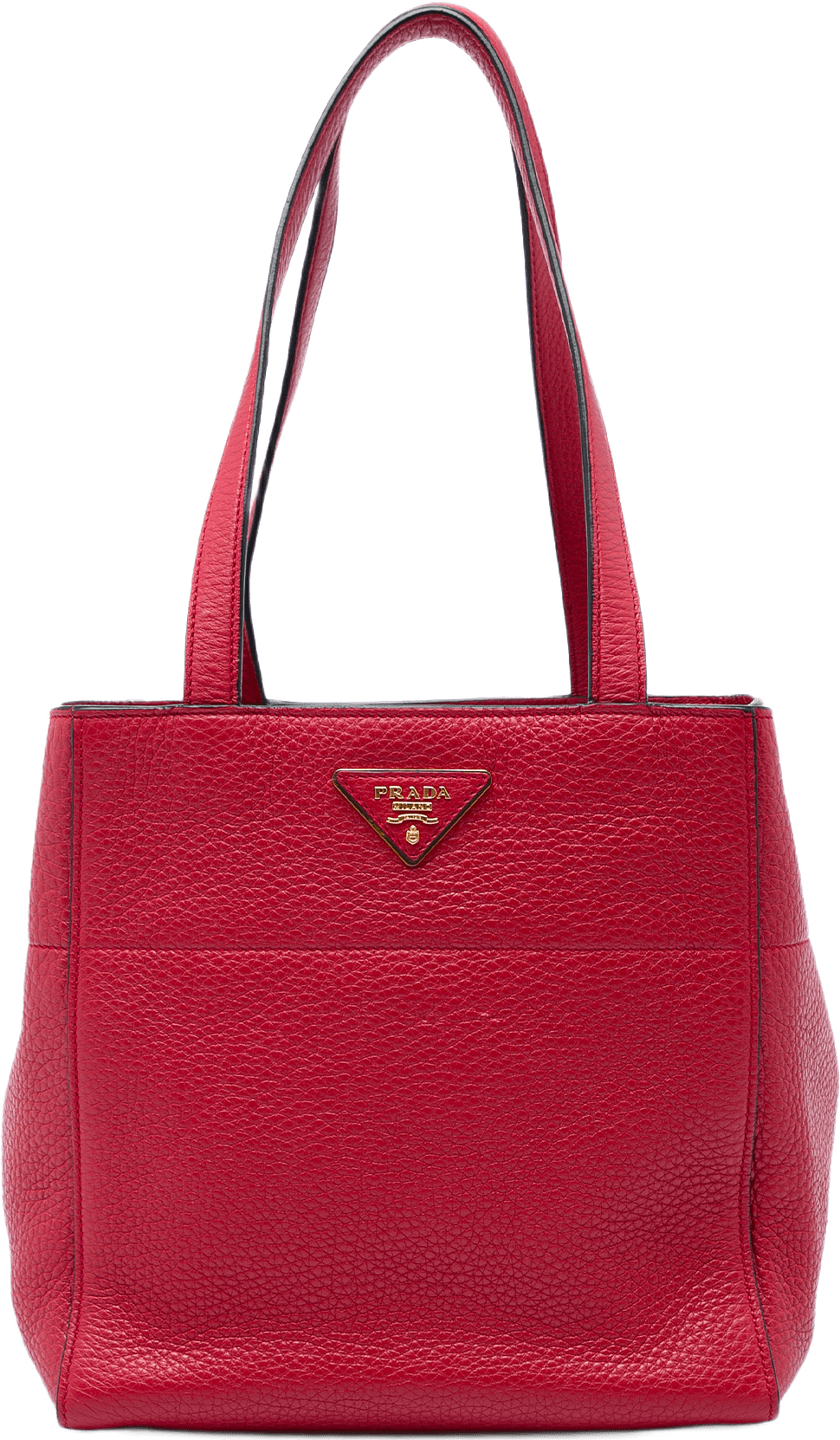 Prada Vitello Daino Tote, från Luxclusif, i färgen röd.