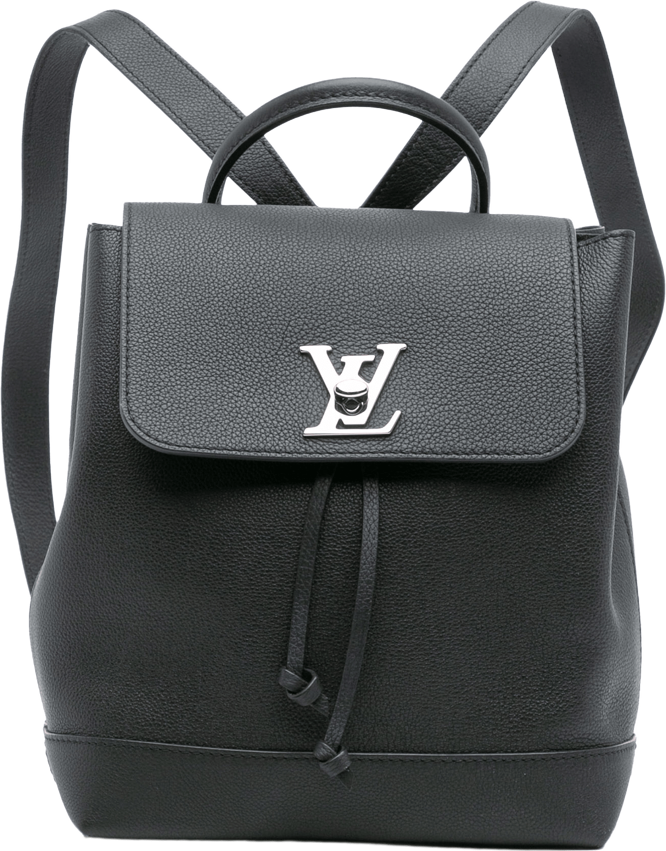 Louis Vuitton Taurillon Lockme Backpack, från Luxclusif, i färgen black.