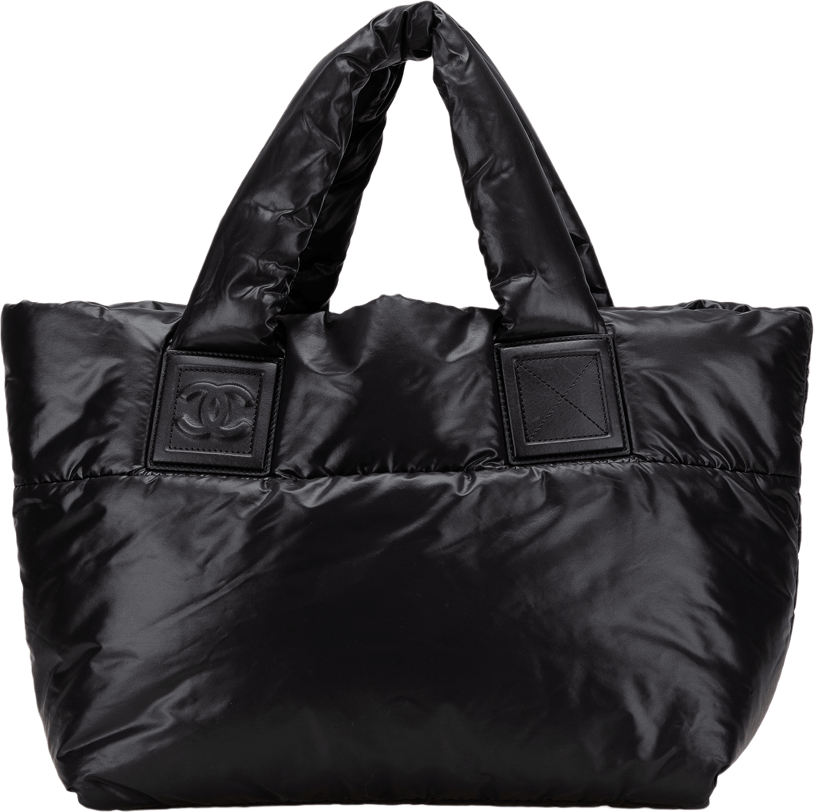 Chanel Small Quilted Nylon Coco Cocoon Tote, från Luxclusif, i färgen black.