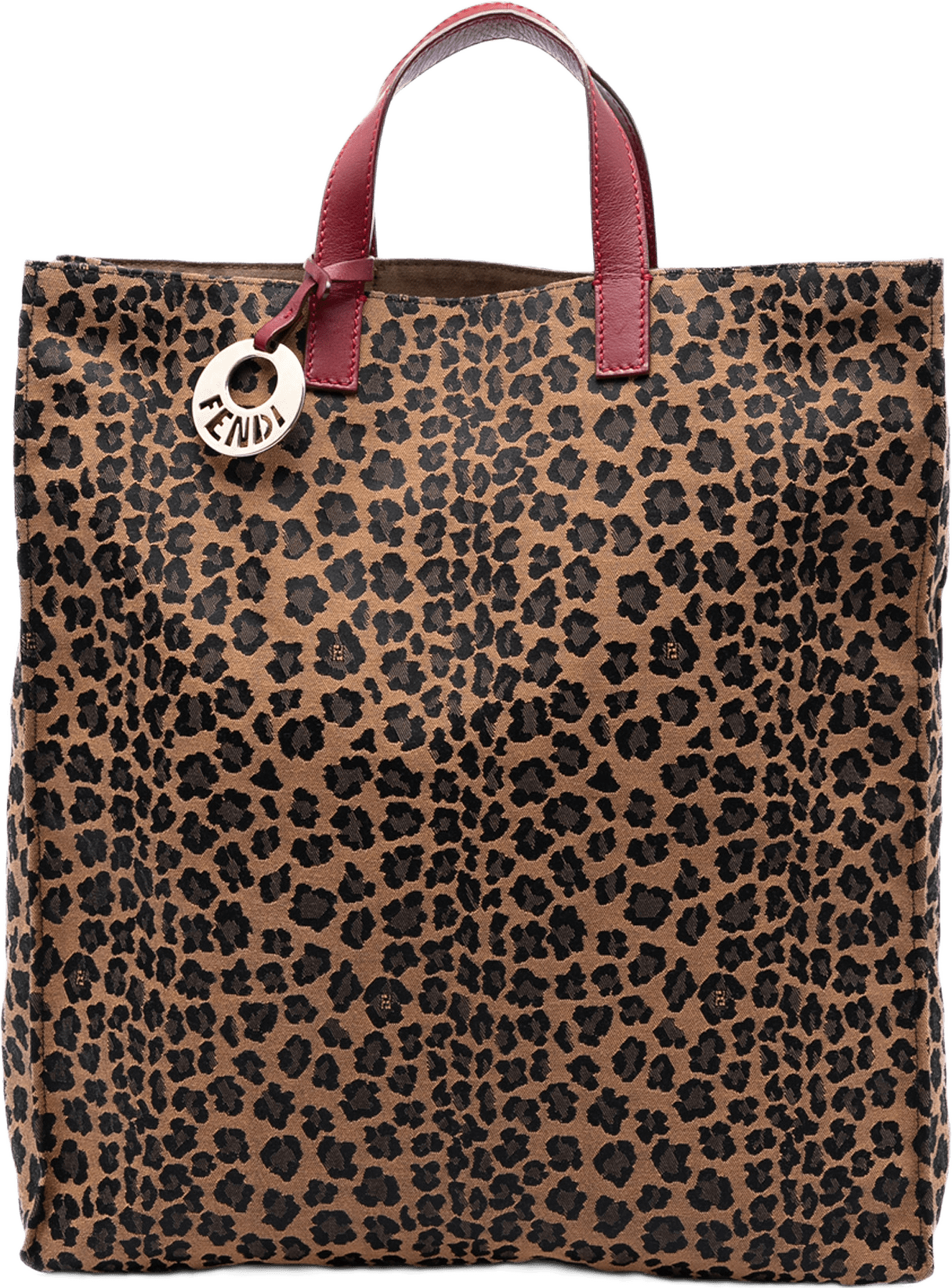 Fendi Leopard Printed Canvas Shopping Tote, från Luxclusif, i färgen brown.