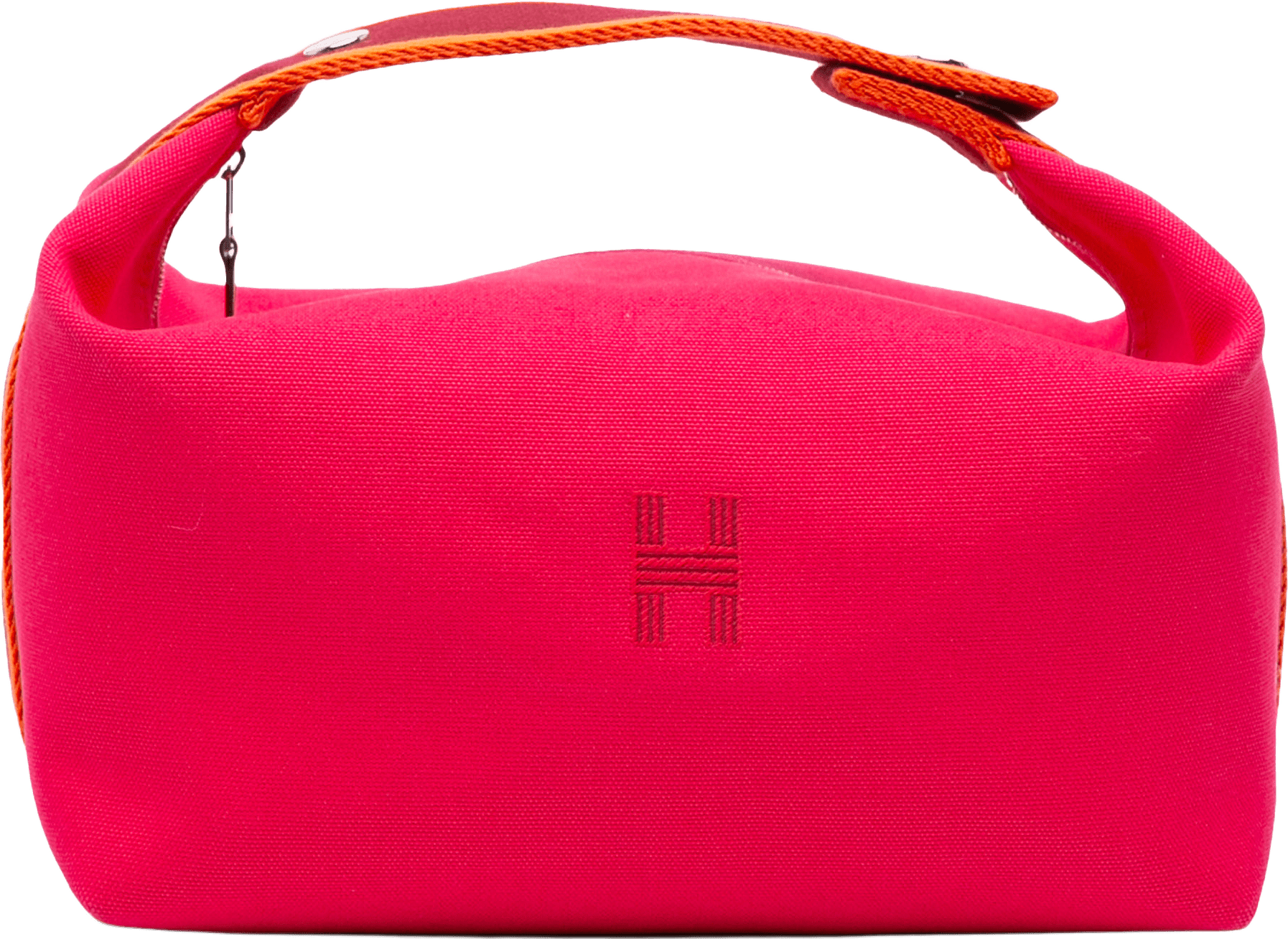 Hermès Large Toile Bride A Brac Case, från Luxclusif, i färgen hot pink.