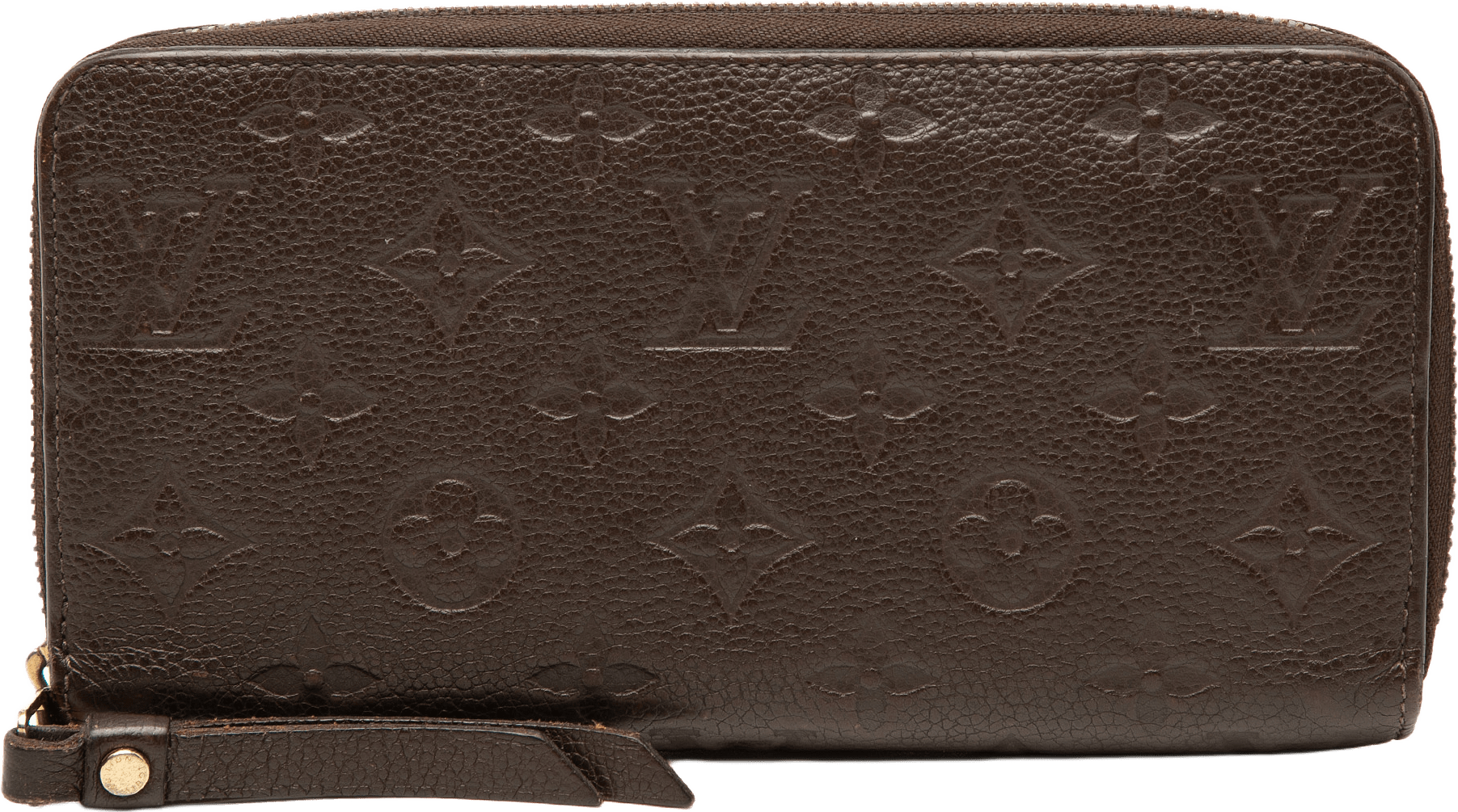 Louis Vuitton Monogram Empreinte Zippy Wallet, från Luxclusif, i färgen brown.
