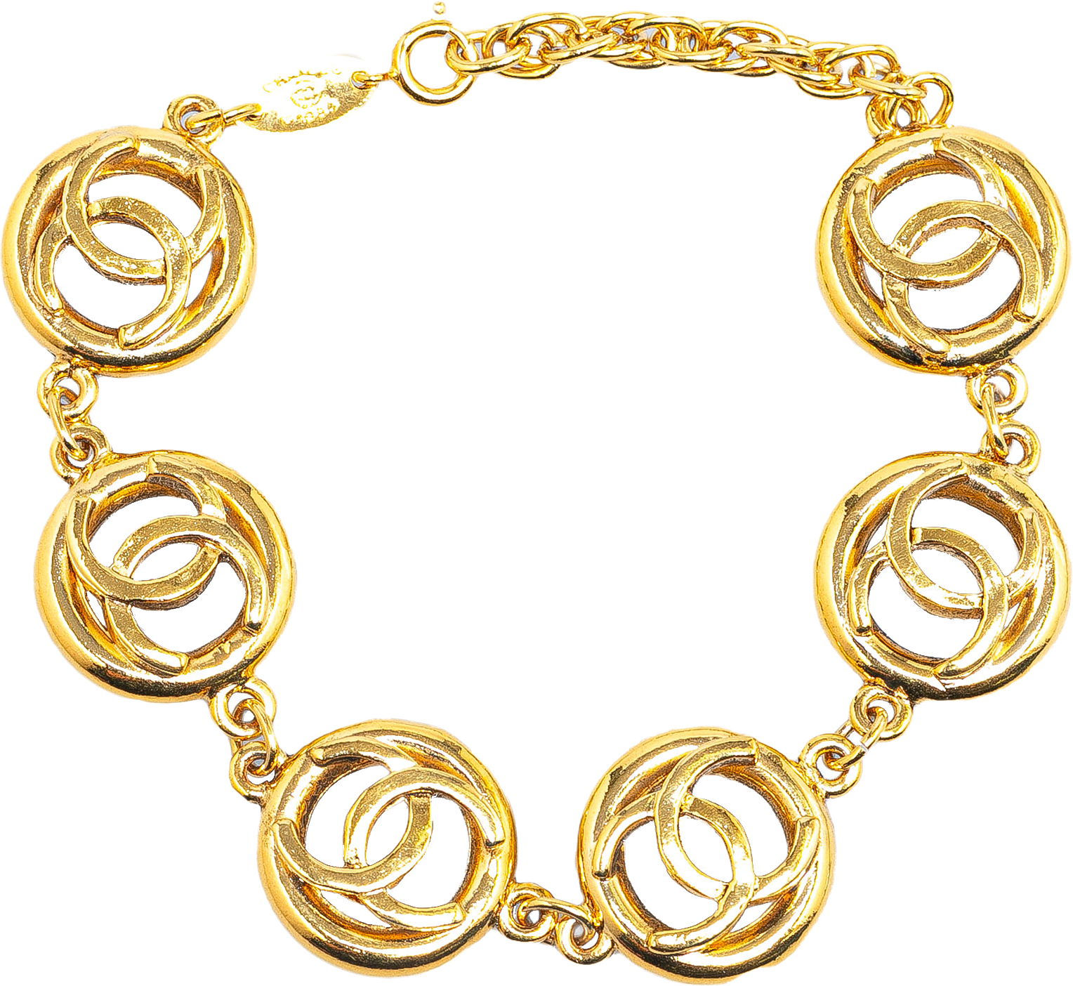 Chanel Gold Plated Cc Chain Bracelet