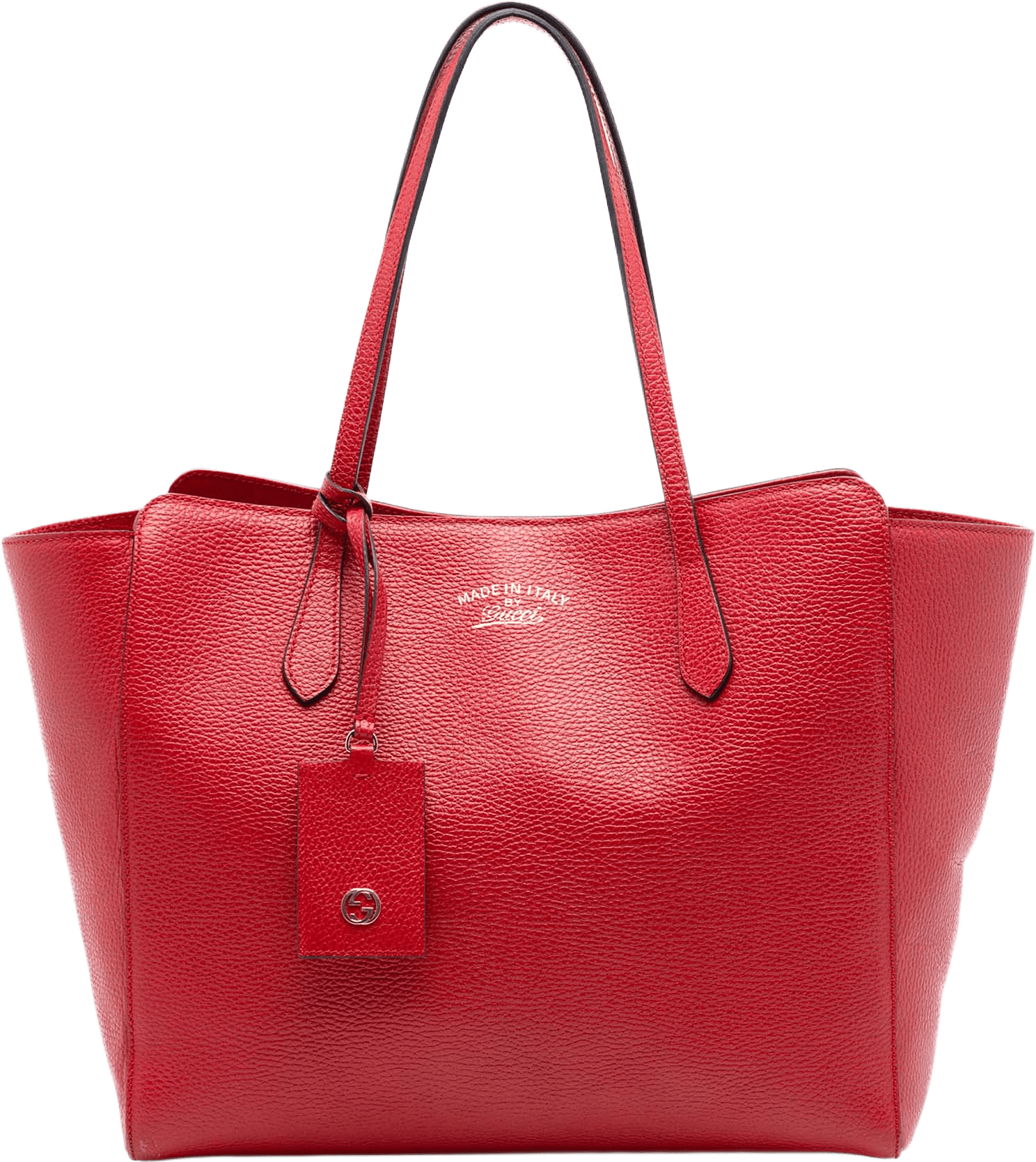 Gucci Medium Leather Swing Tote, från Luxclusif, i färgen red.