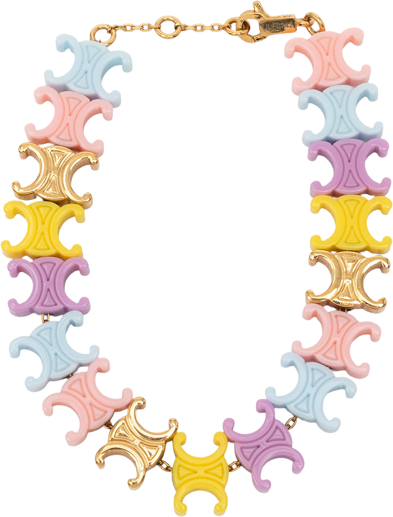 Celine Multicolor Plexiglass Triomphe Baby Bracelet, från Luxclusif, i färgen multi.