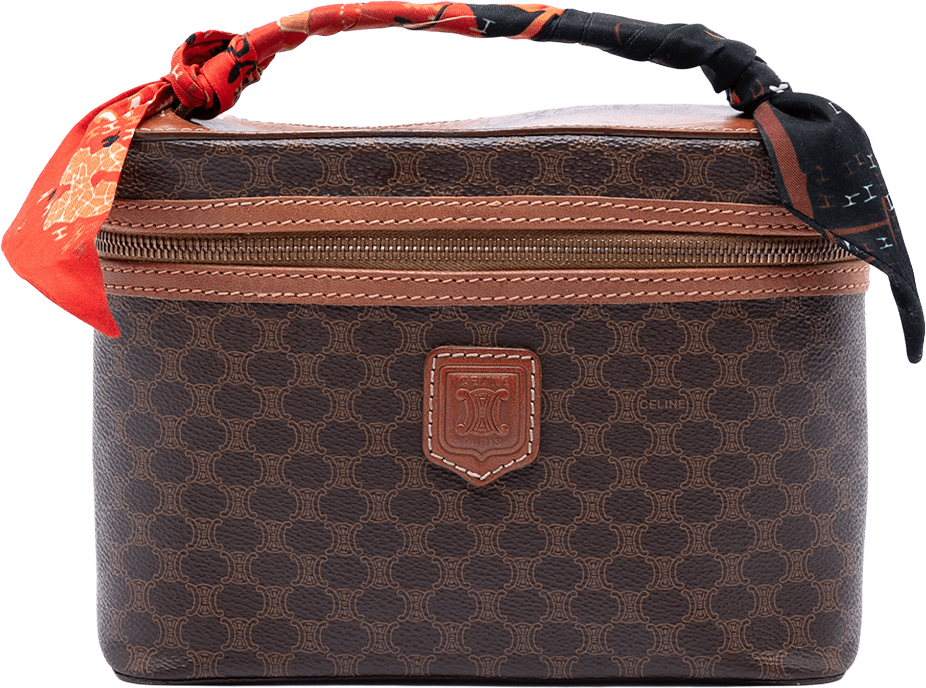 Celine Macadam Coated Canvas Vanity Bag, från Luxclusif, i färgen brown.