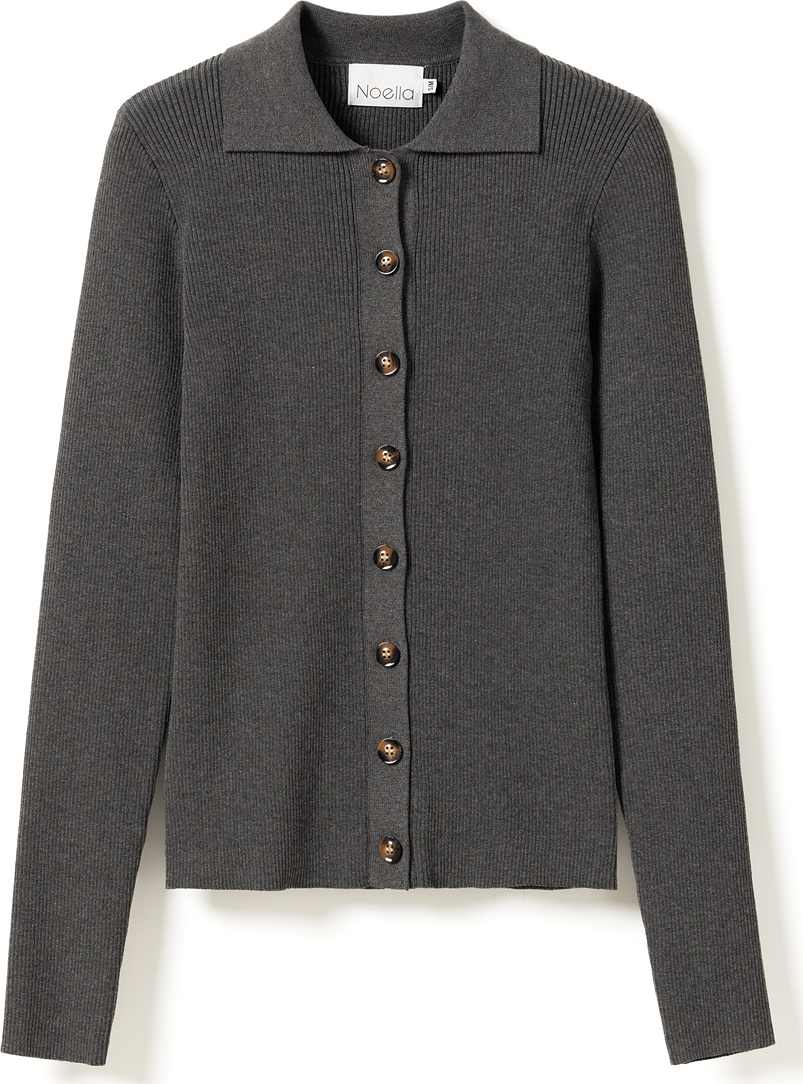 Livanna Knit Cardigan - Medium Grey Mel., från Noella, i färgen medium grey mel..